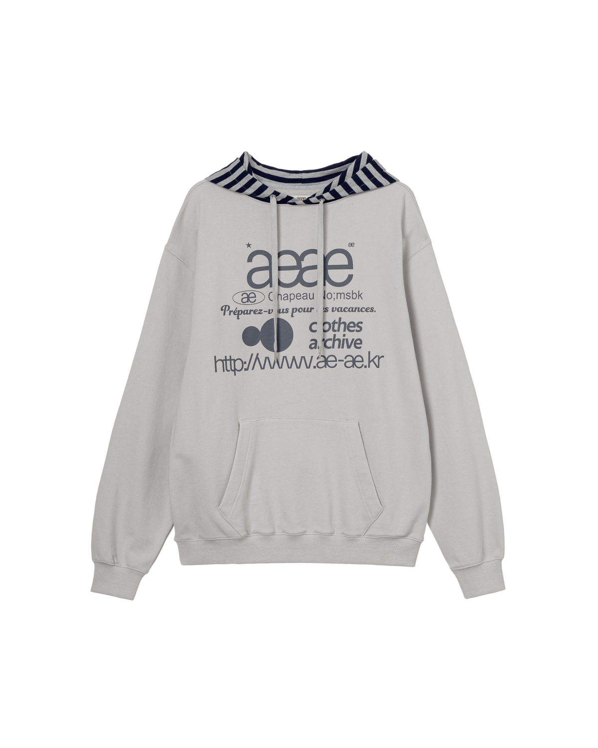 WEB LOGO LOOSED HOODIE [ASH]