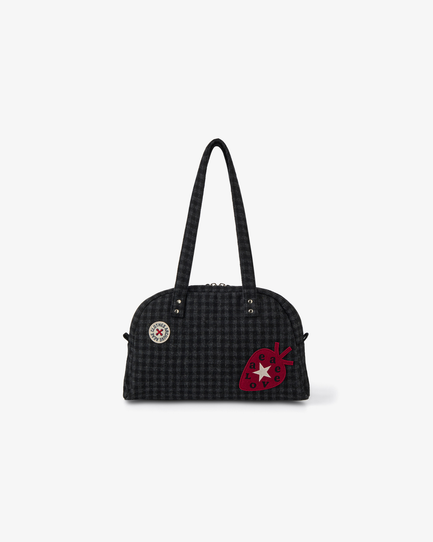 EMBROIDERY TOTE BAG [CHECK BLACK]