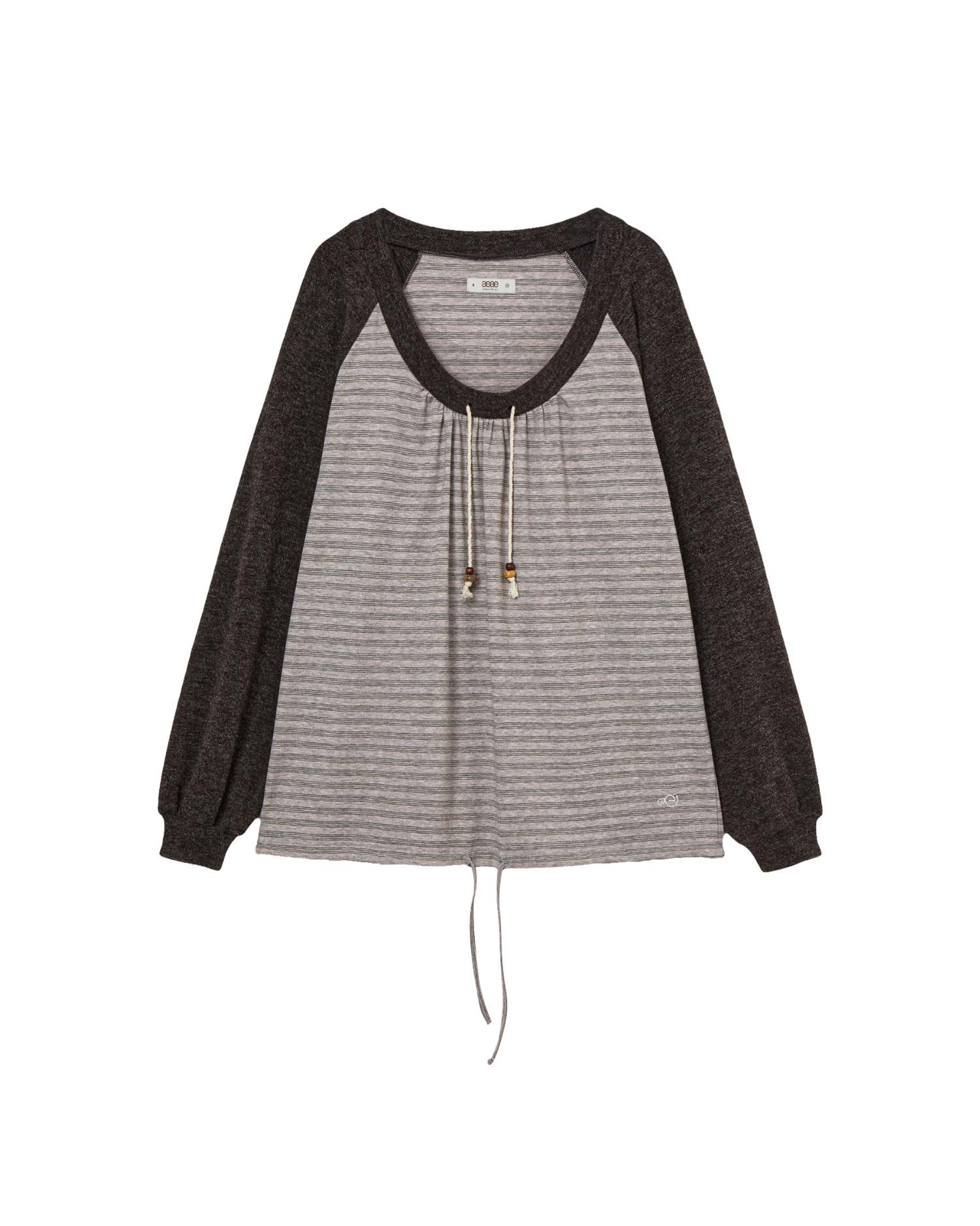 STRIPE DRAWSTRING TOP [PINK]