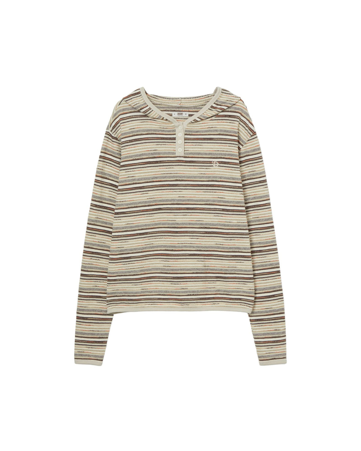 STRIPE KNIT HOODIE [IVORY]