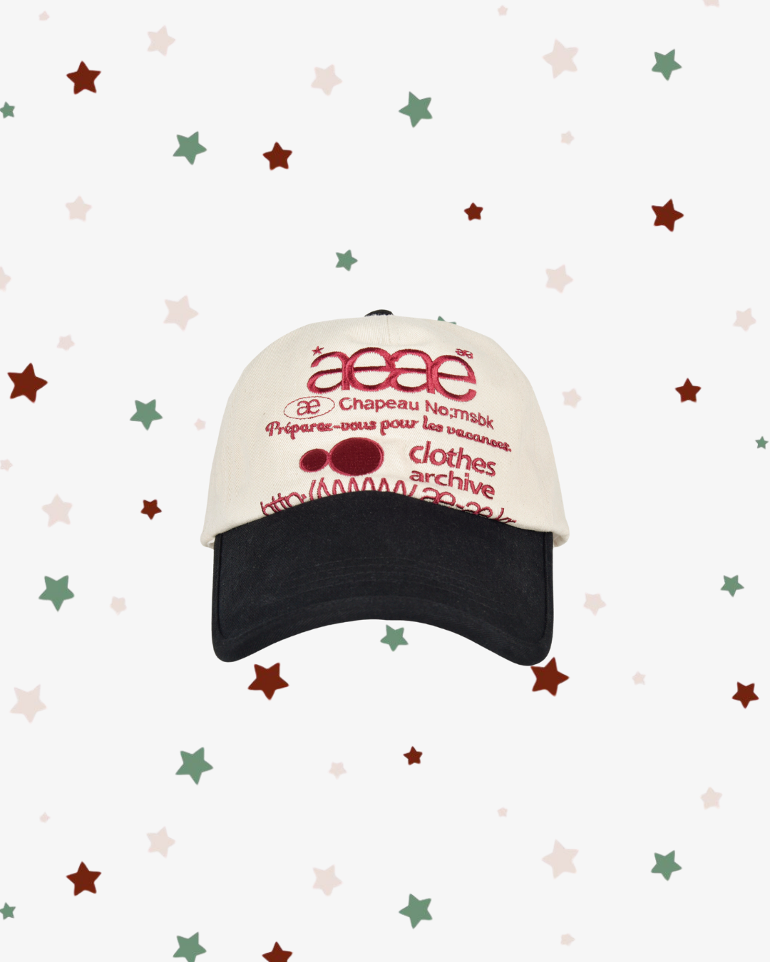 WEB LOGO 5 PANNEL BALL CAP [ECRU/BLACK]