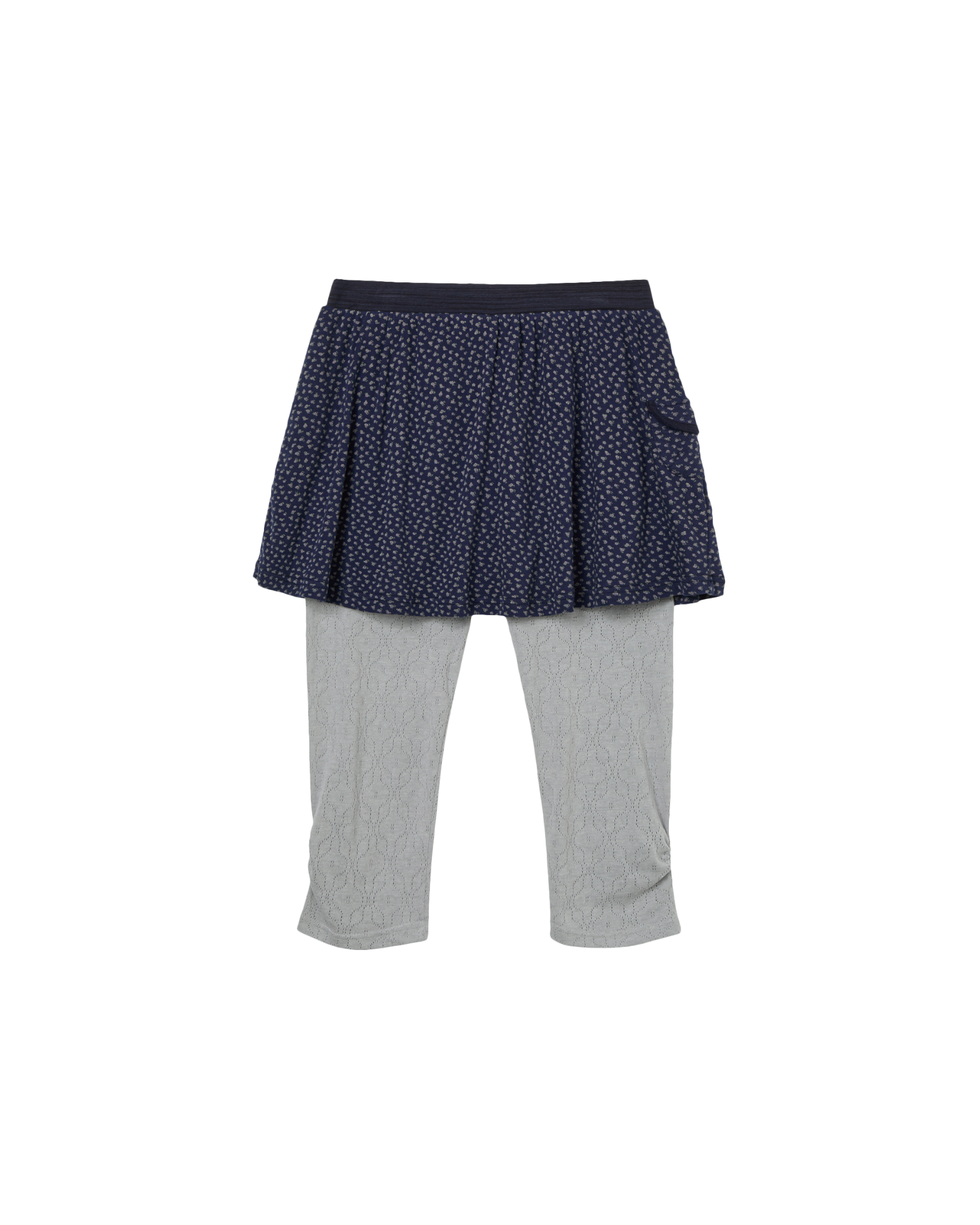 FLOWER SKIRT LEGGINGS [NAVY]