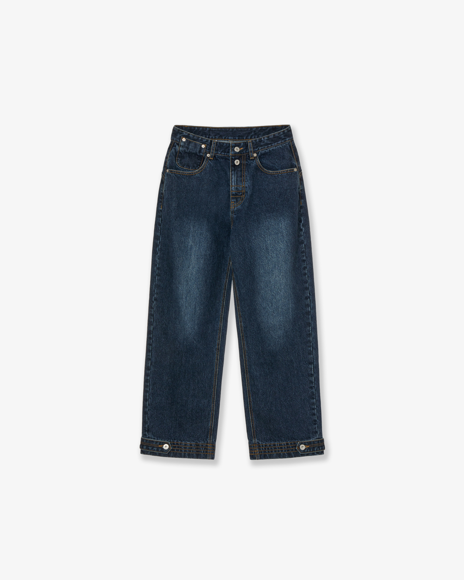 CURVE DENIM PANTS [DARK BLUE]