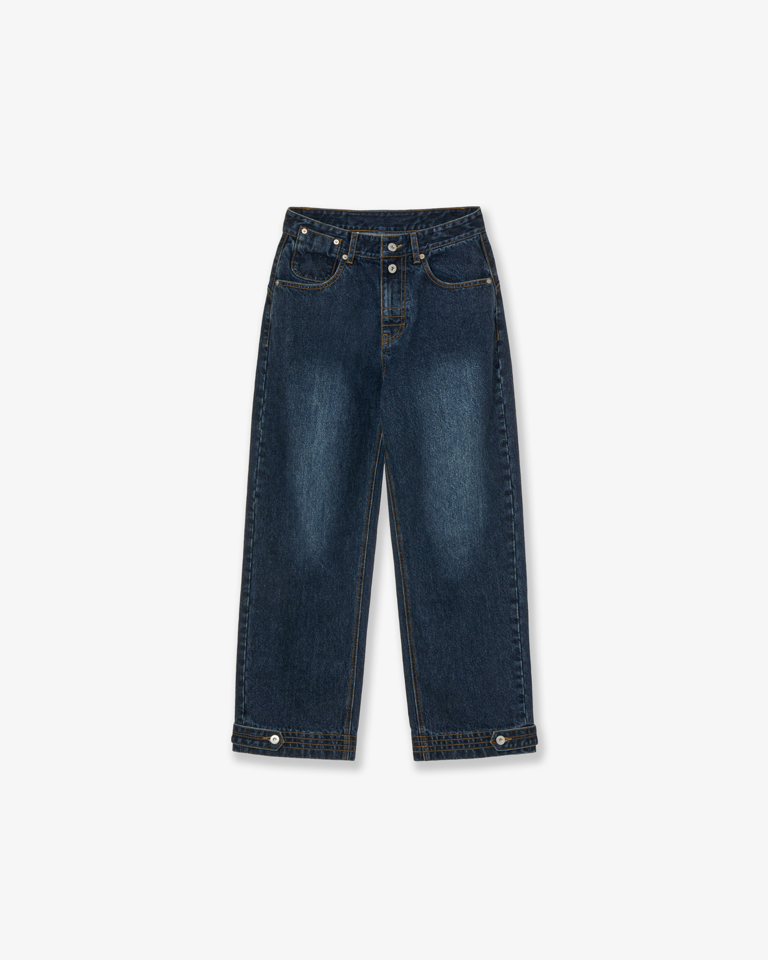 CURVE DENIM PANTS [DARK BLUE]