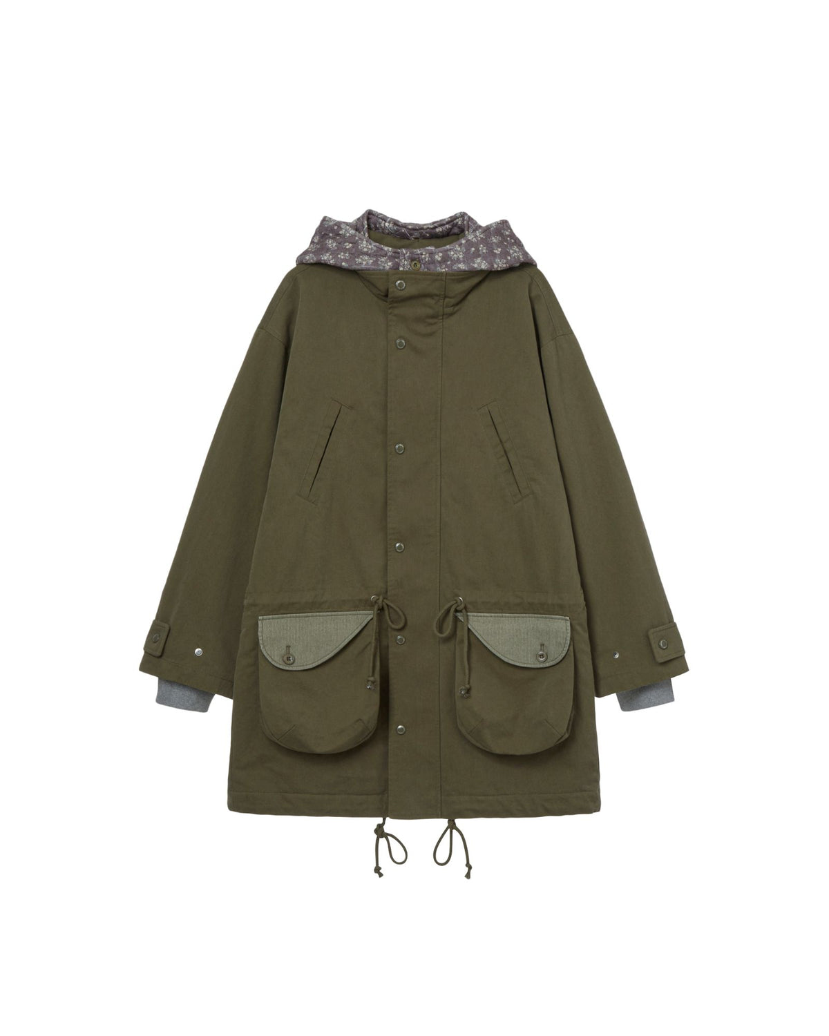 FLOWER BLOCK FIELD JACKET [OLIVE]