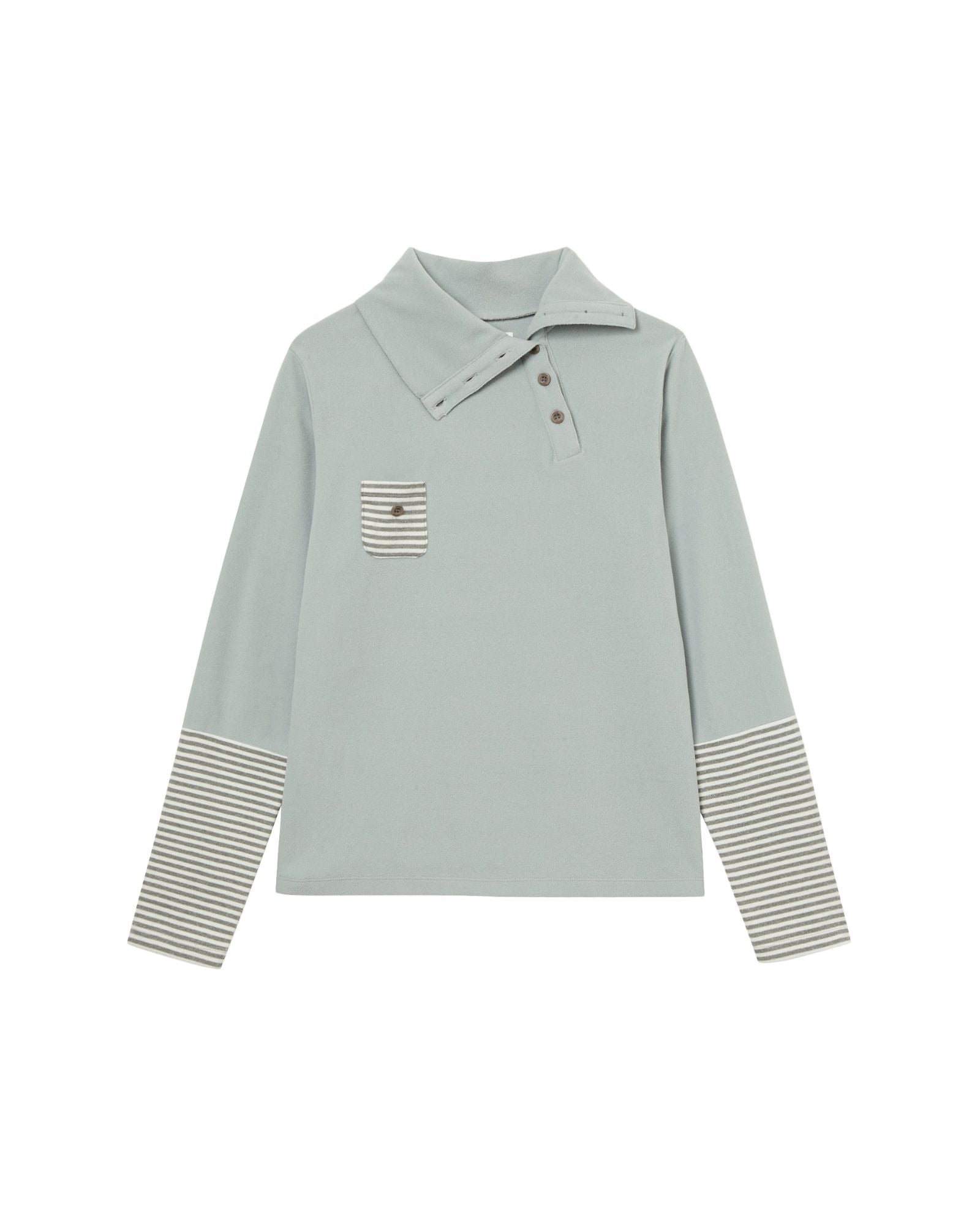 SLEEVE BLOCK HIGH NECK TEE [MINT]