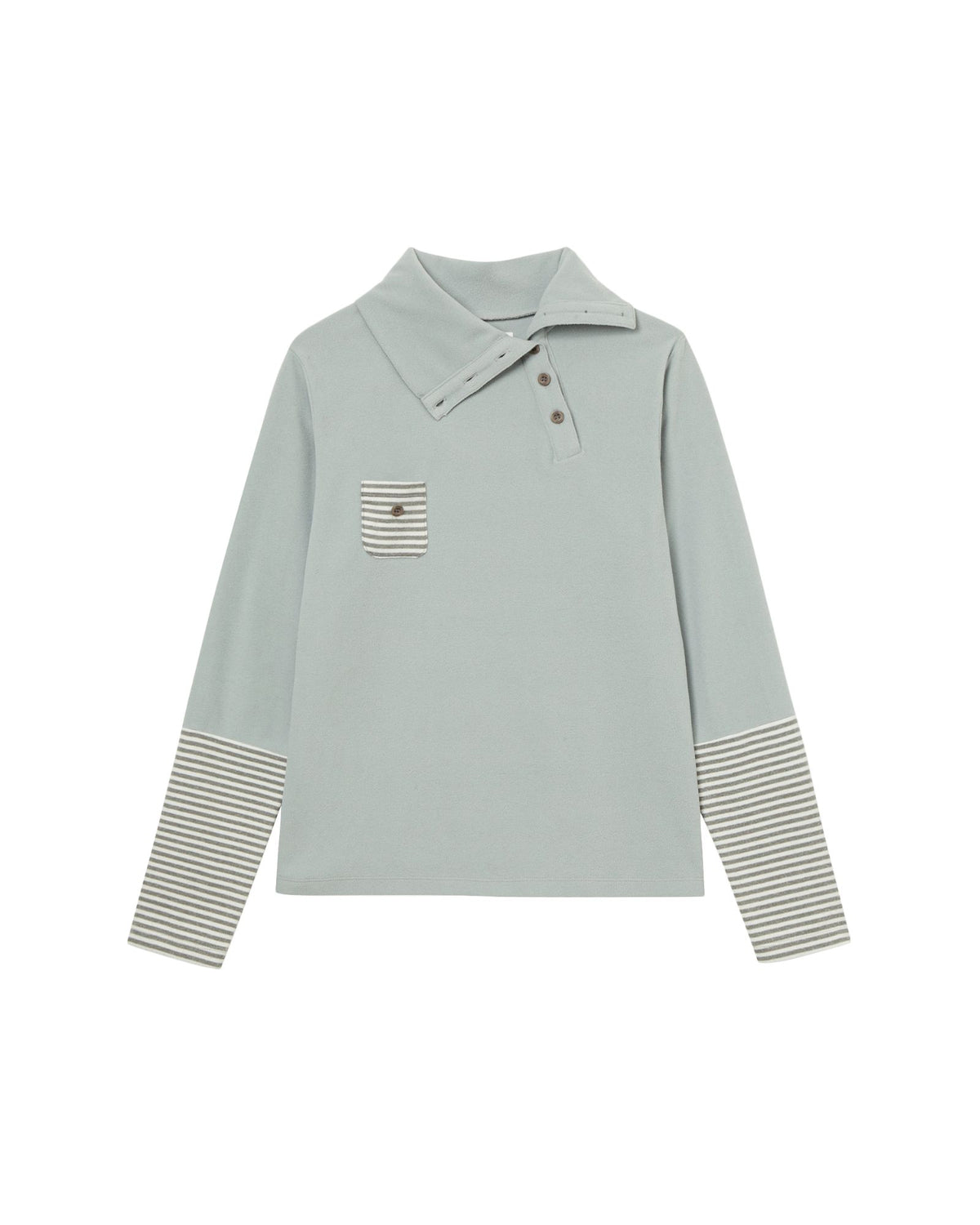 SLEEVE BLOCK HIGH NECK TEE [MINT]