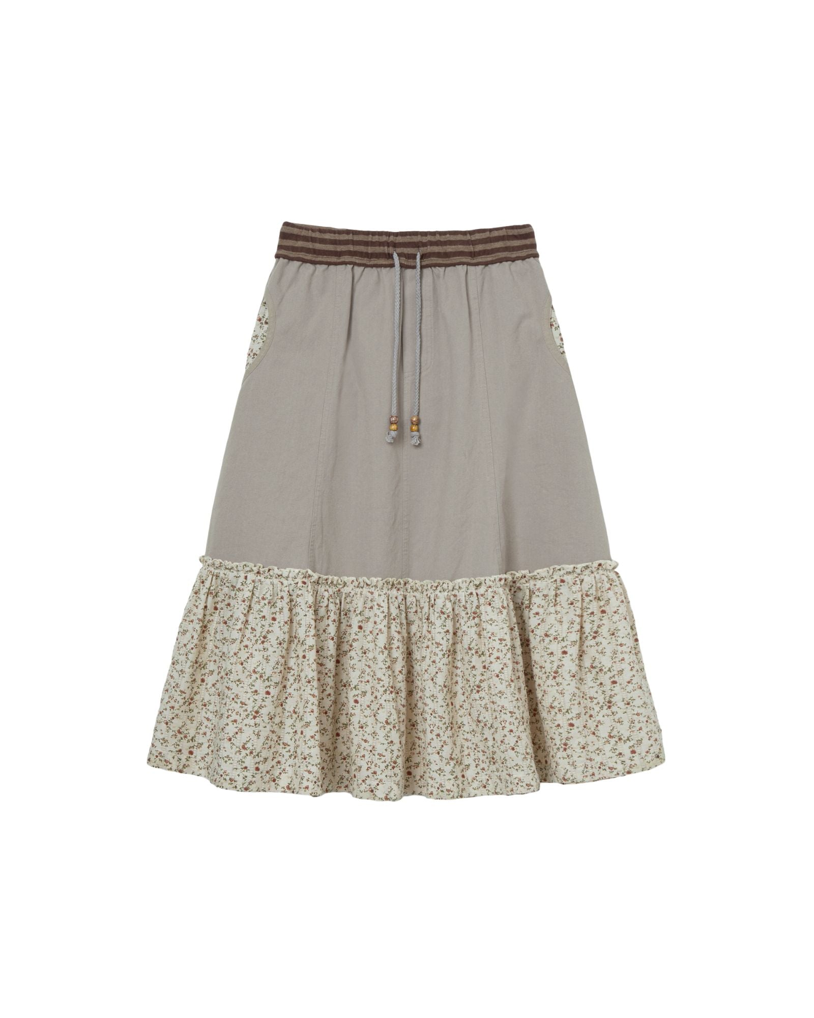 FLOWER BLOCK SKIRT [GREY]