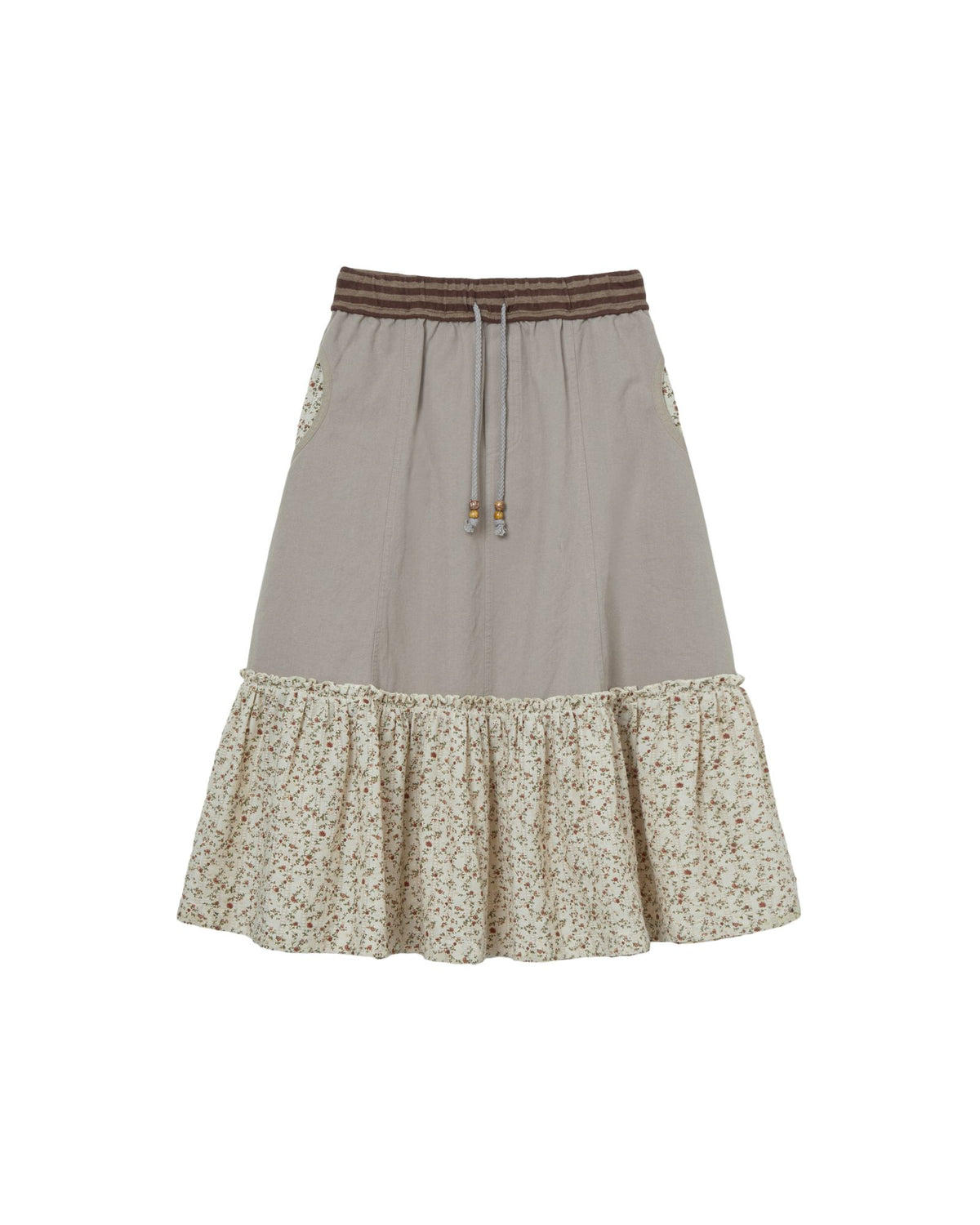 FLOWER BLOCK SKIRT [GREY]