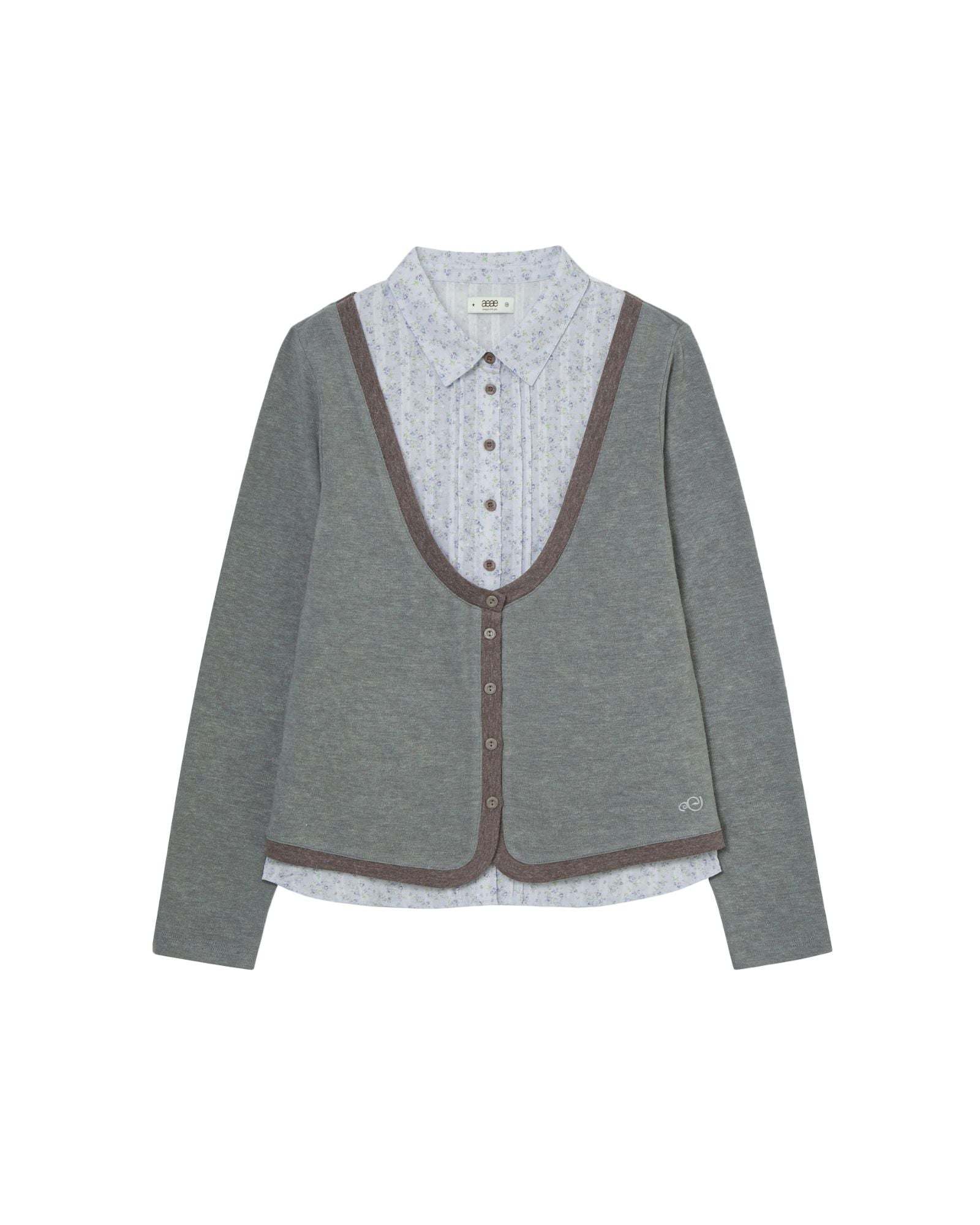 SHIRTS LAYERED CARDIGAN [GREY]