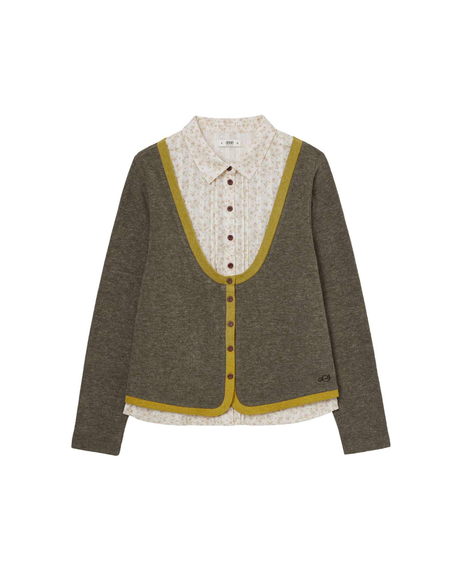 SHIRTS LAYERED CARDIGAN [OLIVE]