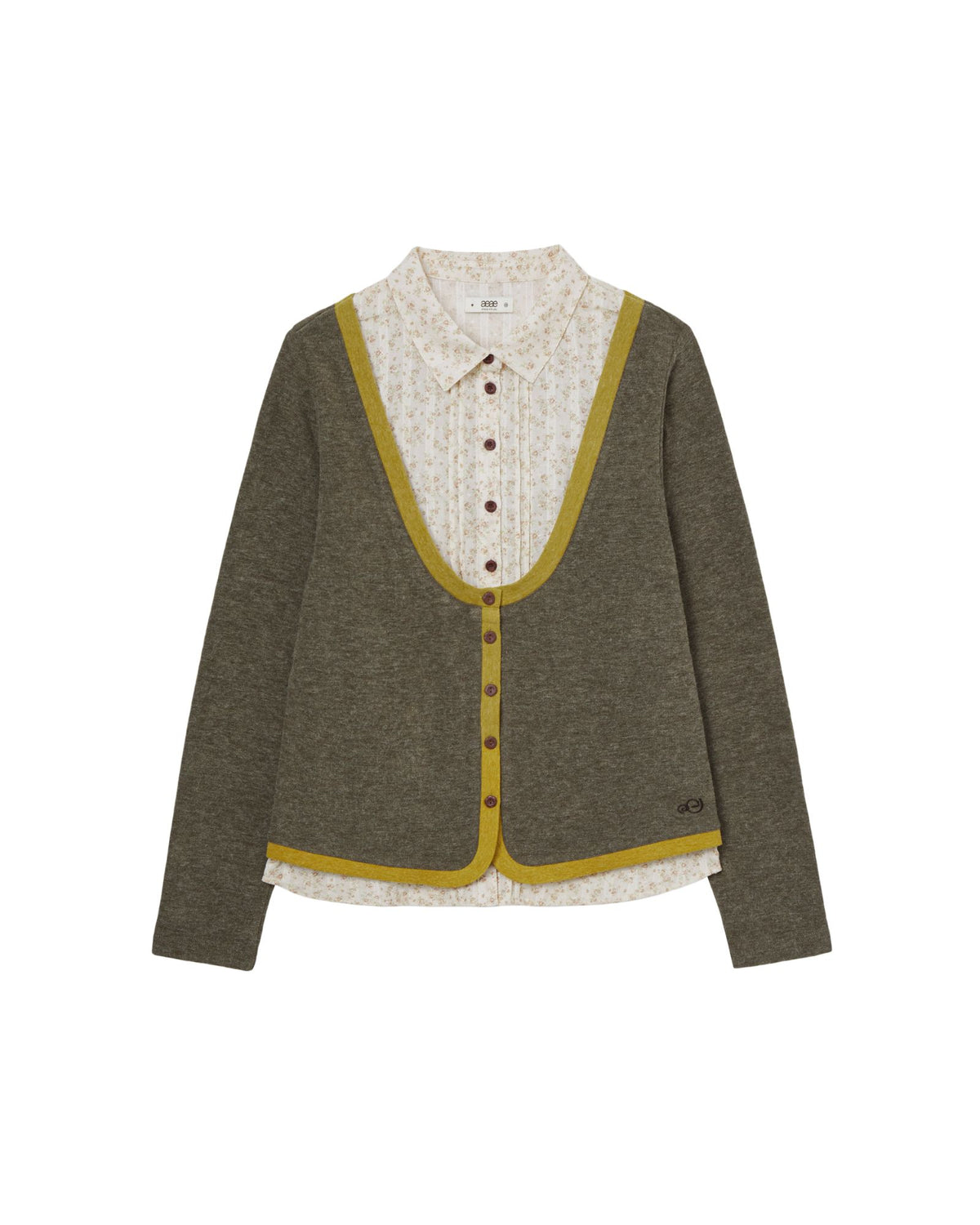 SHIRTS LAYERED CARDIGAN [OLIVE]