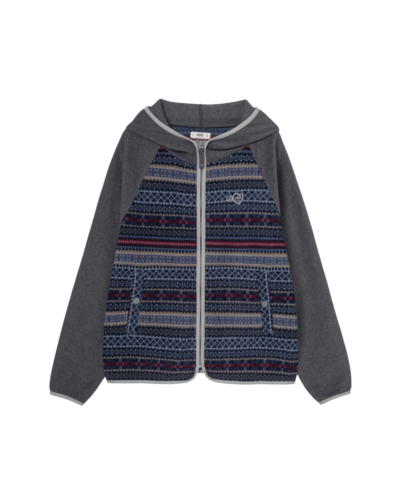 SOFT FLEECE ZIP UP HOODIE [GREY]