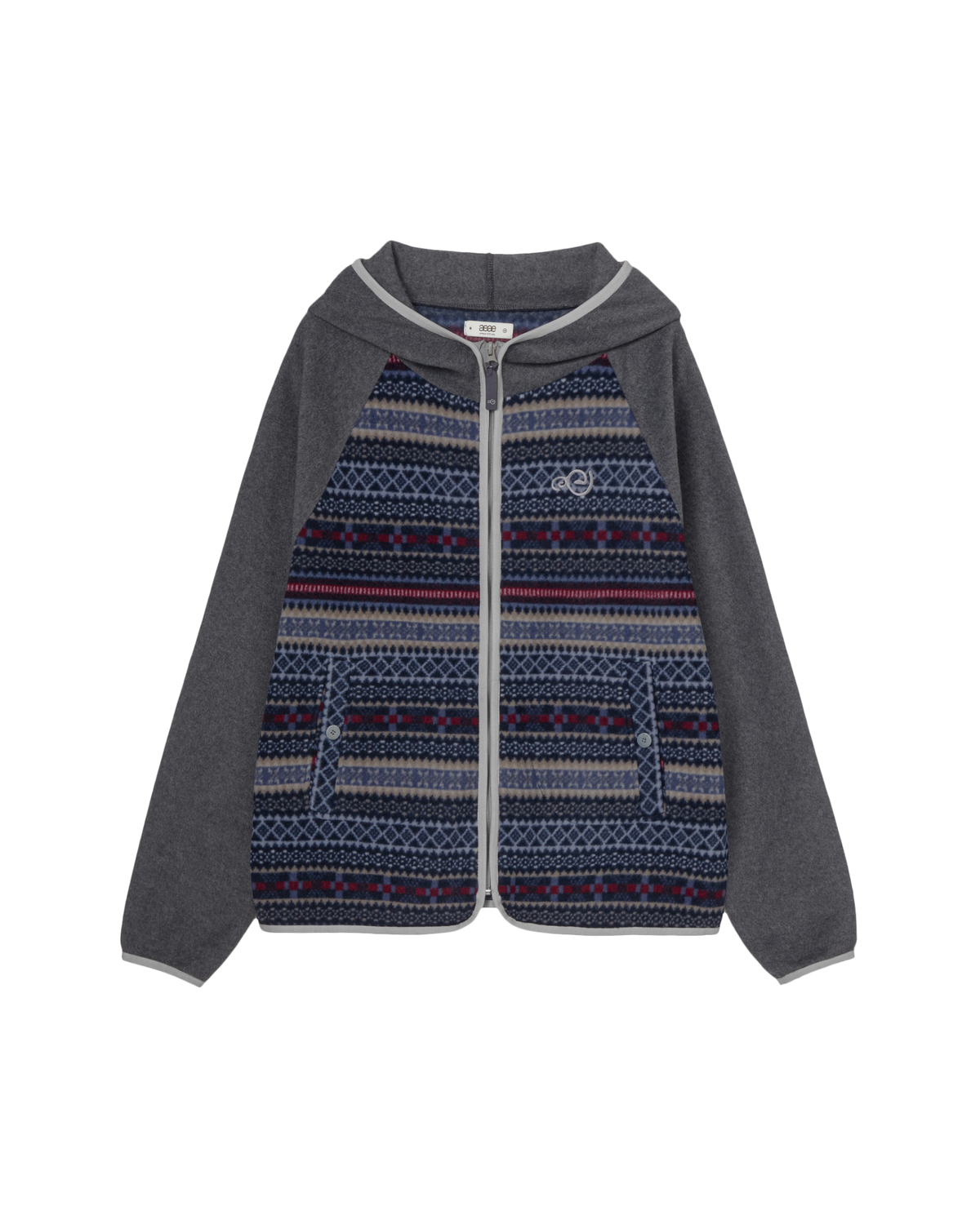 SOFT FLEECE ZIP UP HOODIE [GREY]