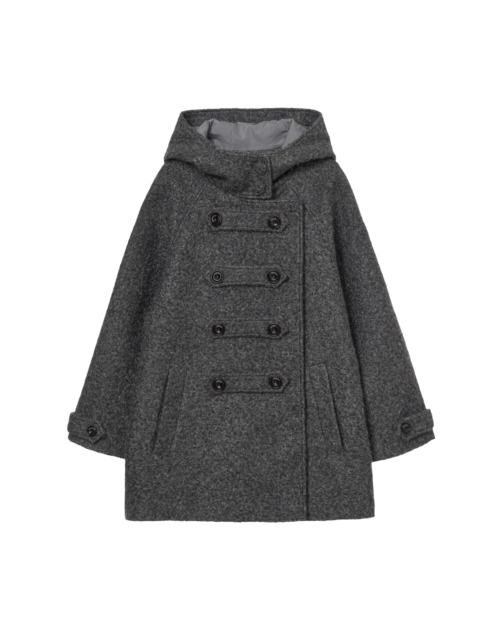 BIG BUTTON HALF COAT [CHARCOAL]