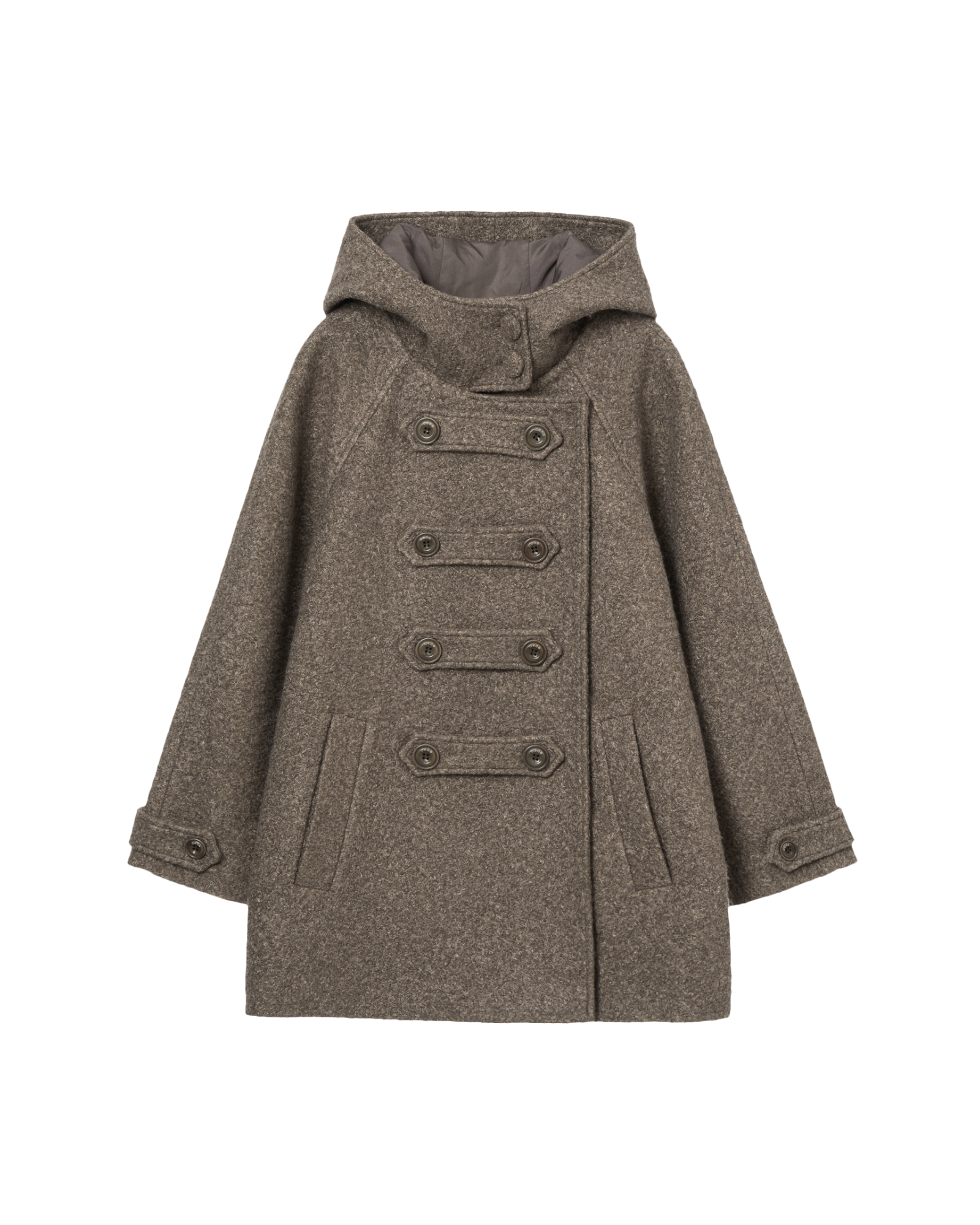 BIG BUTTON HALF COAT [OATMEAL]