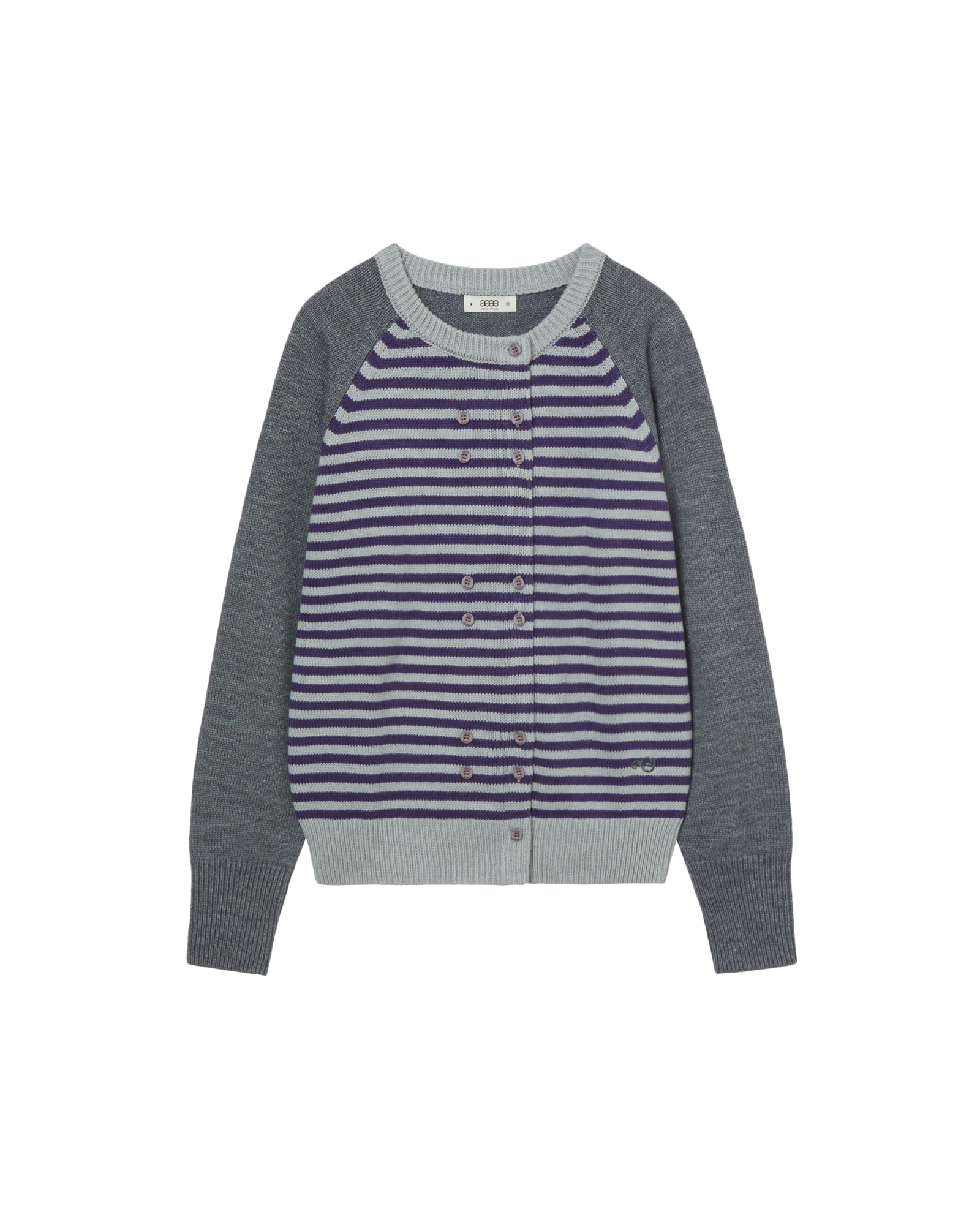 STRIPE BLOCK CARDIGAN [GREY]