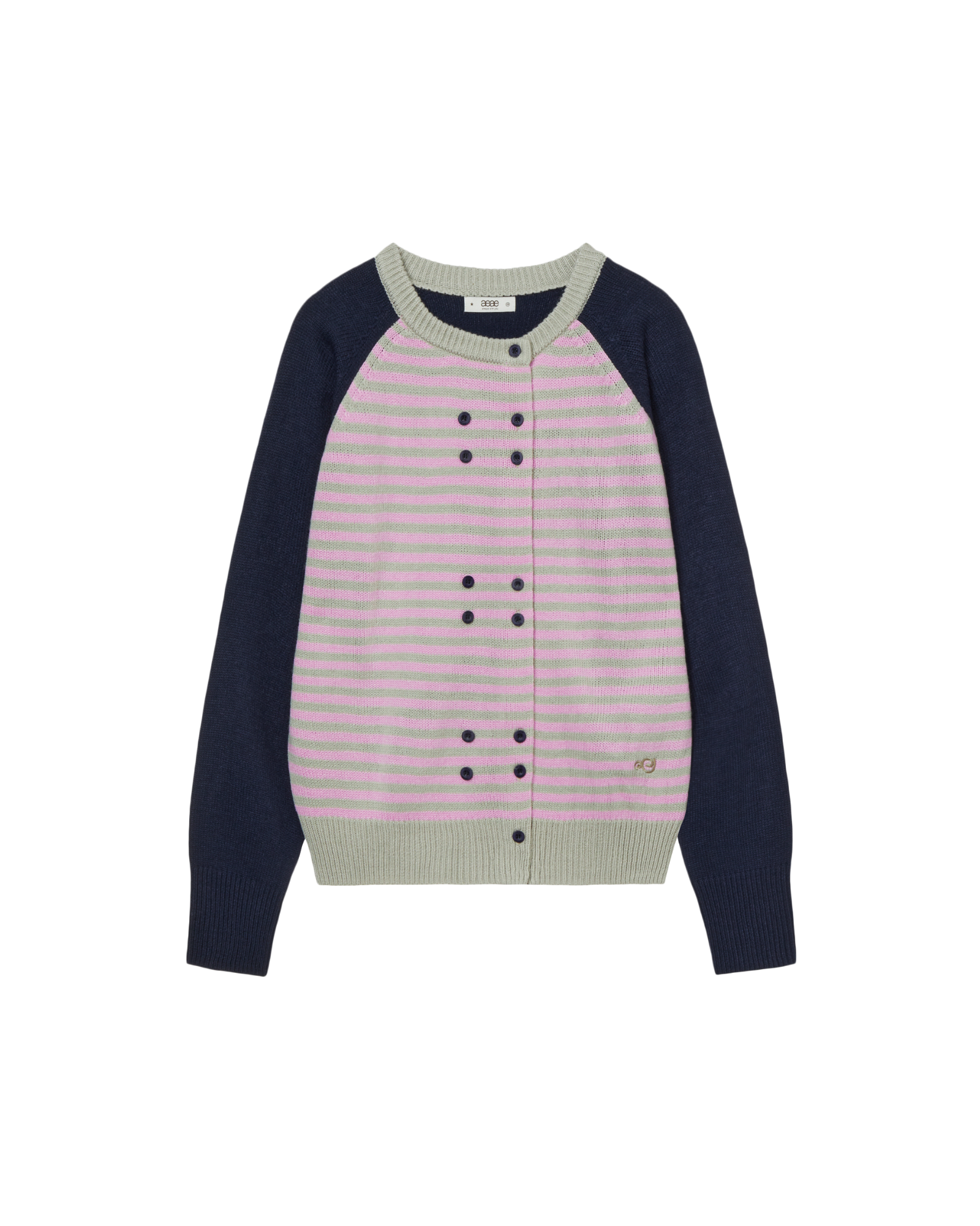 STRIPE BLOCK CARDIGAN [NAVY]