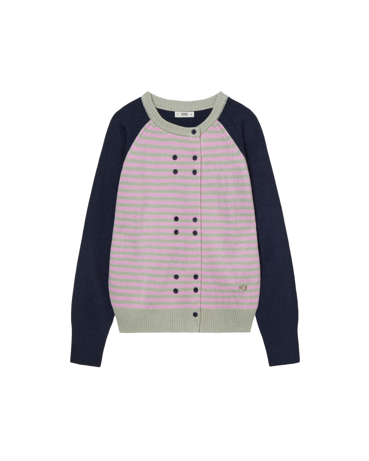 STRIPE BLOCK CARDIGAN [NAVY]