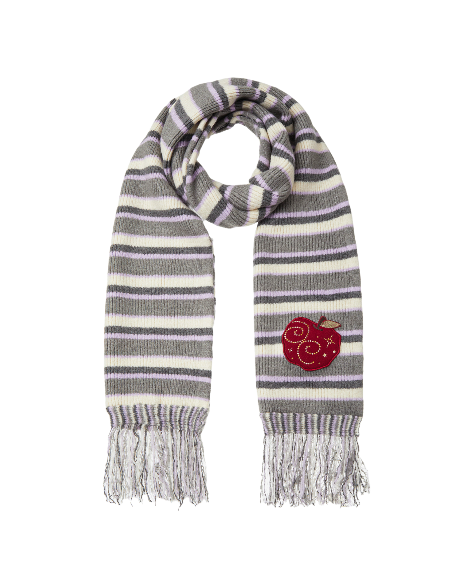 STRIPE TASSEL MUFFLER [GREY]