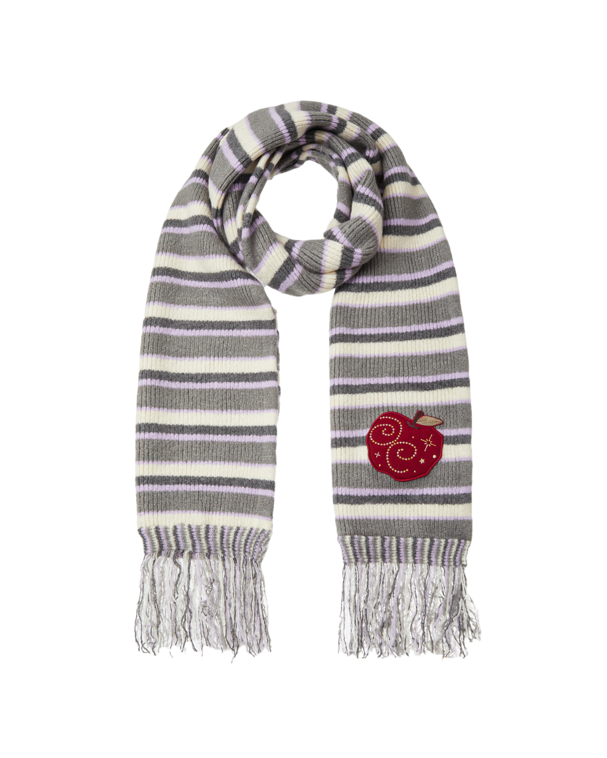 STRIPE TASSEL MUFFLER [GREY]