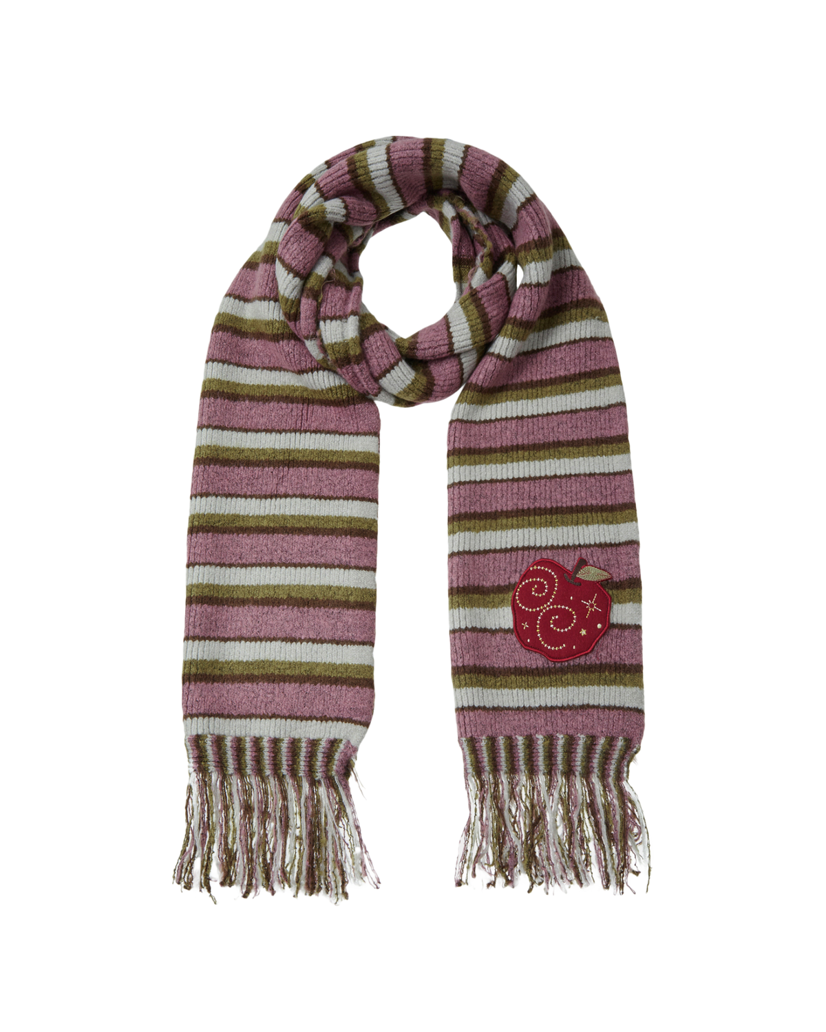 STRIPE TASSEL MUFFLER [PURPLE]