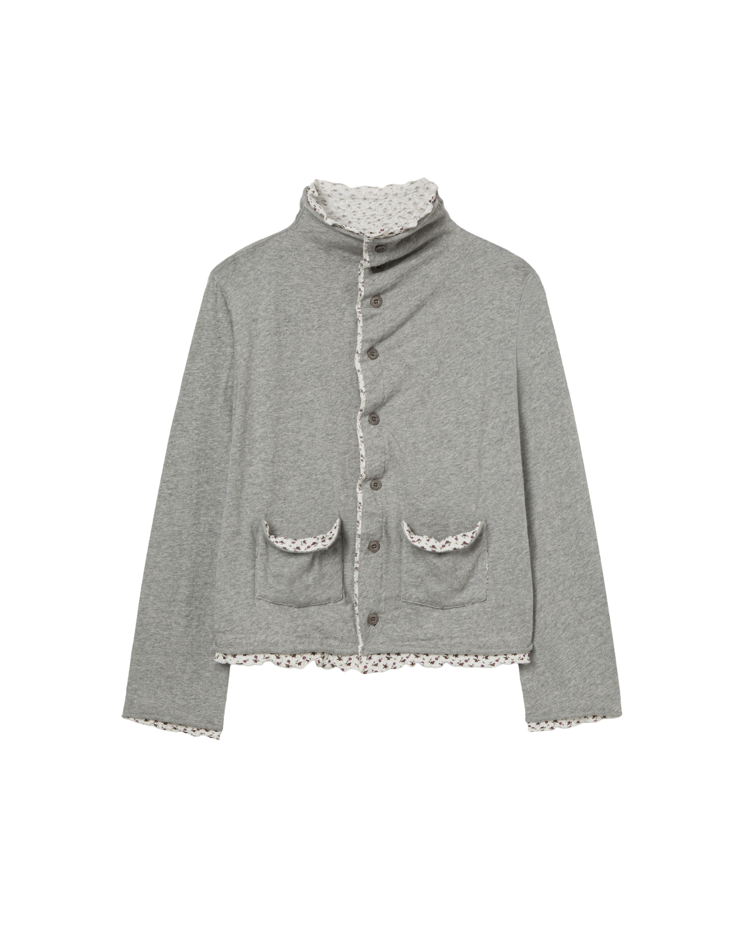LAYERED CARDIGAN [MELANGE GREY]