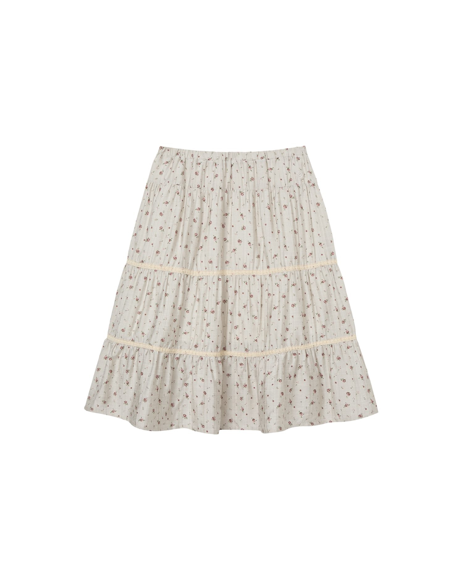 PATTERN TIERED SKIRT [BEIGE]