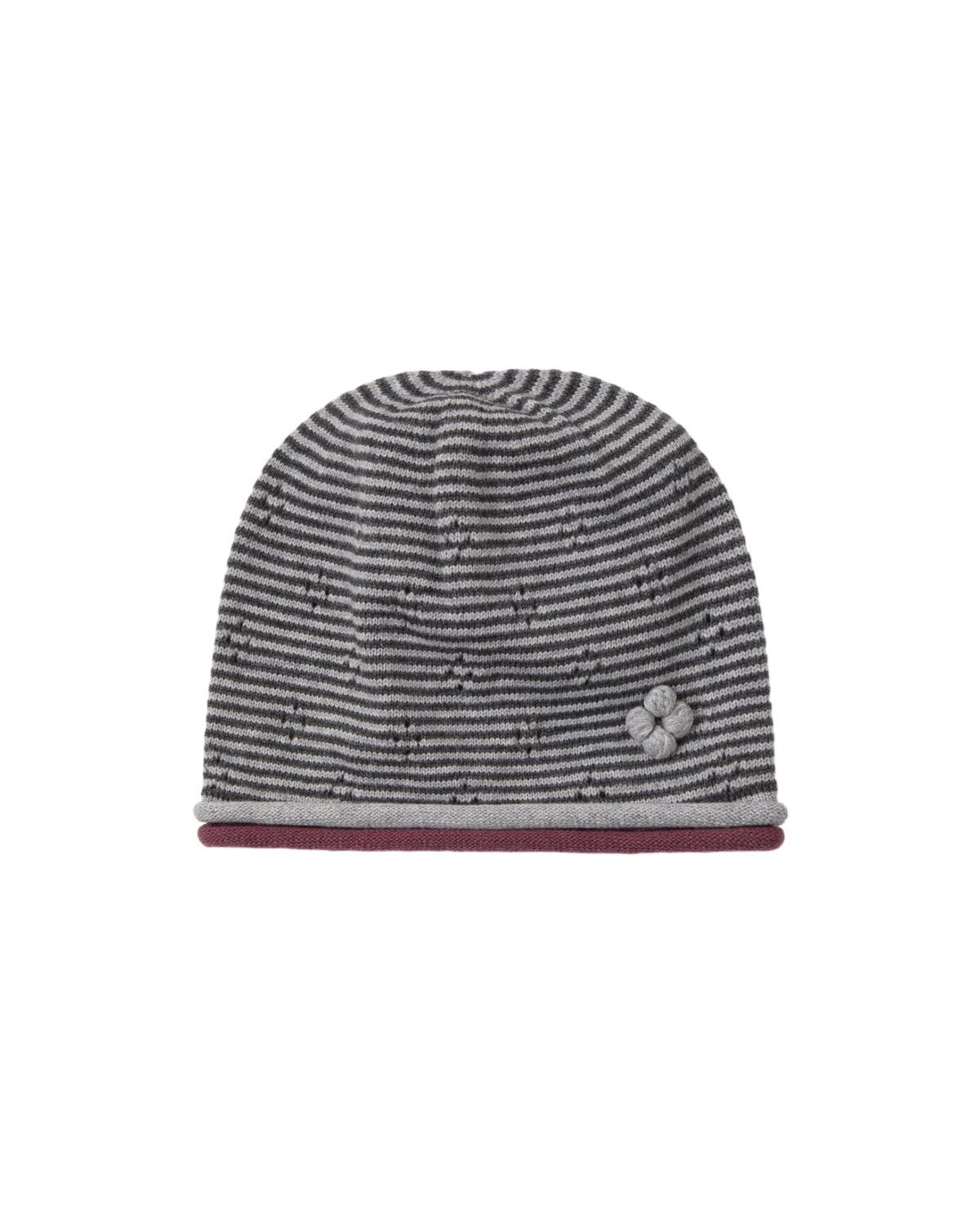 KNIT ROLLED BEANIE [CHARCOAL]