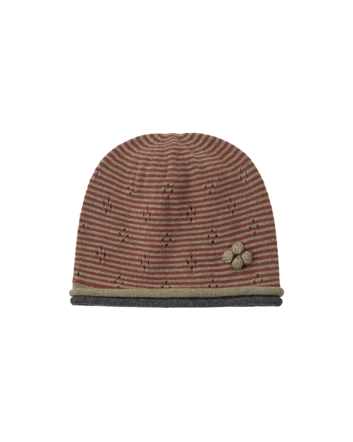 KNIT ROLLED BEANIE [OLIVE]