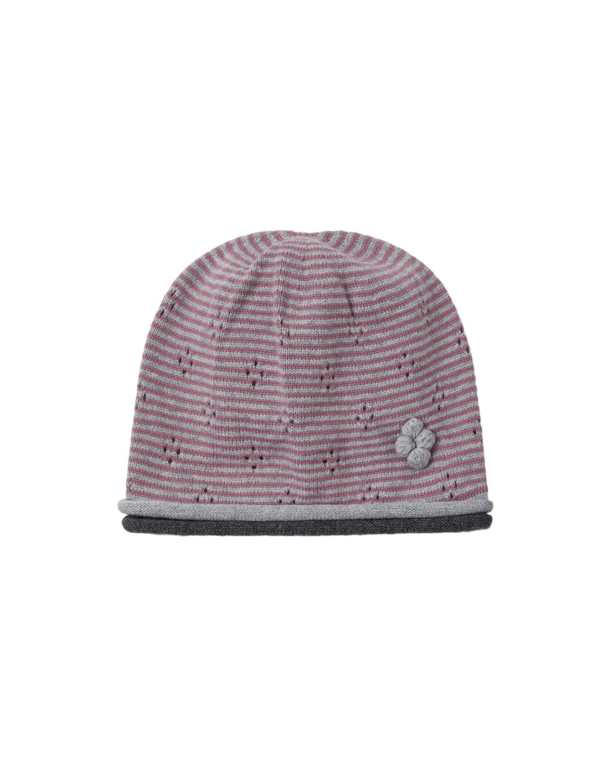 KNIT ROLLED BEANIE [PURPLE]