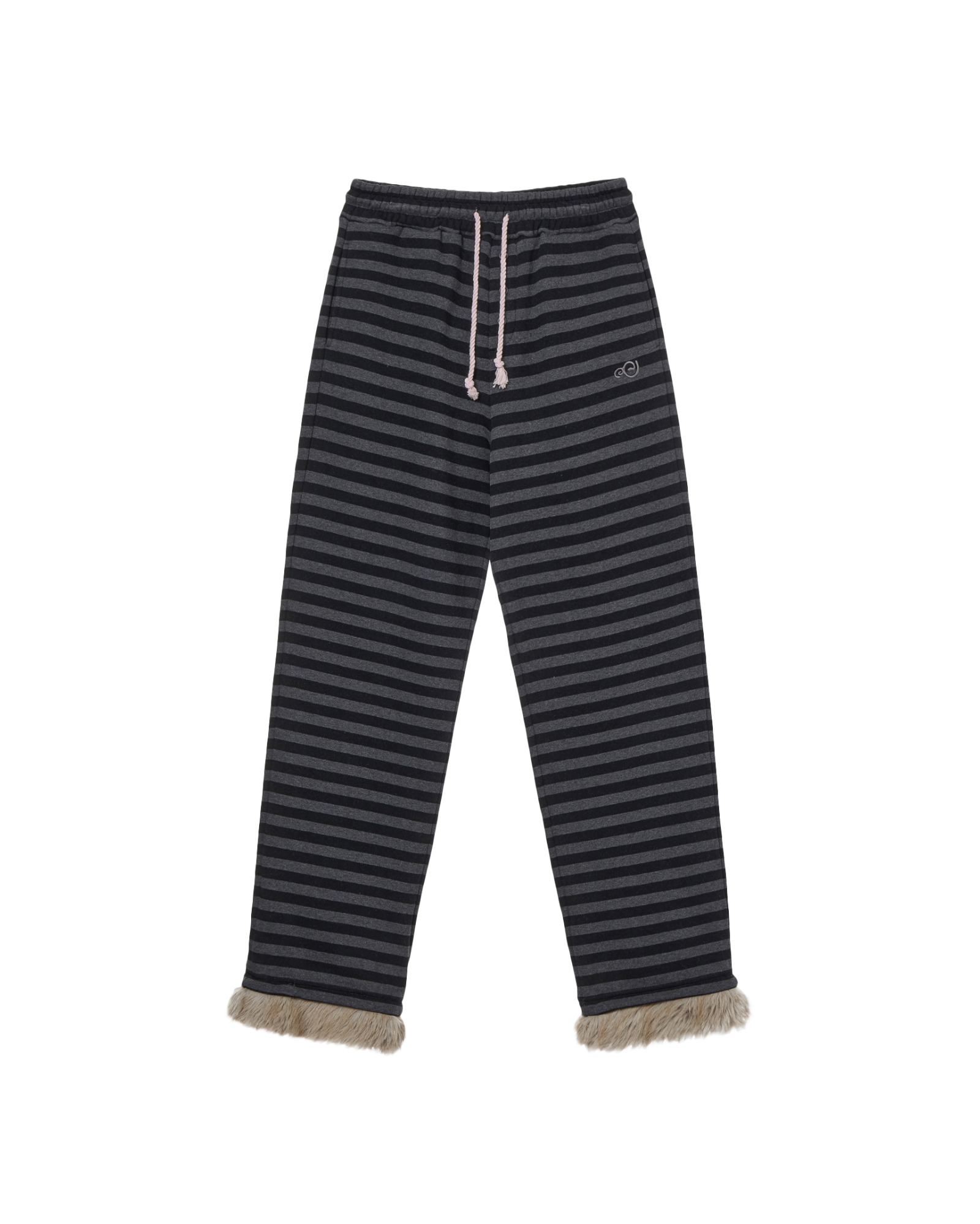 STRIPE FUR SWEATPANTS [CHARCOAL]