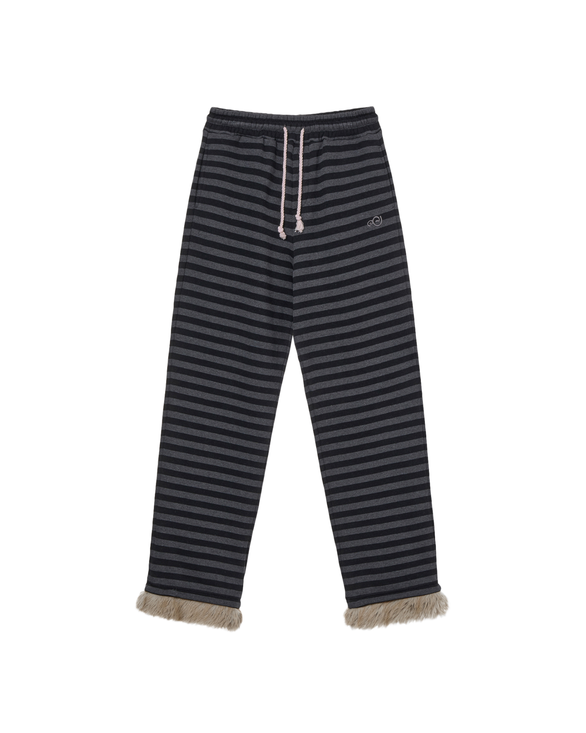 STRIPE FUR SWEATPANTS [CHARCOAL]