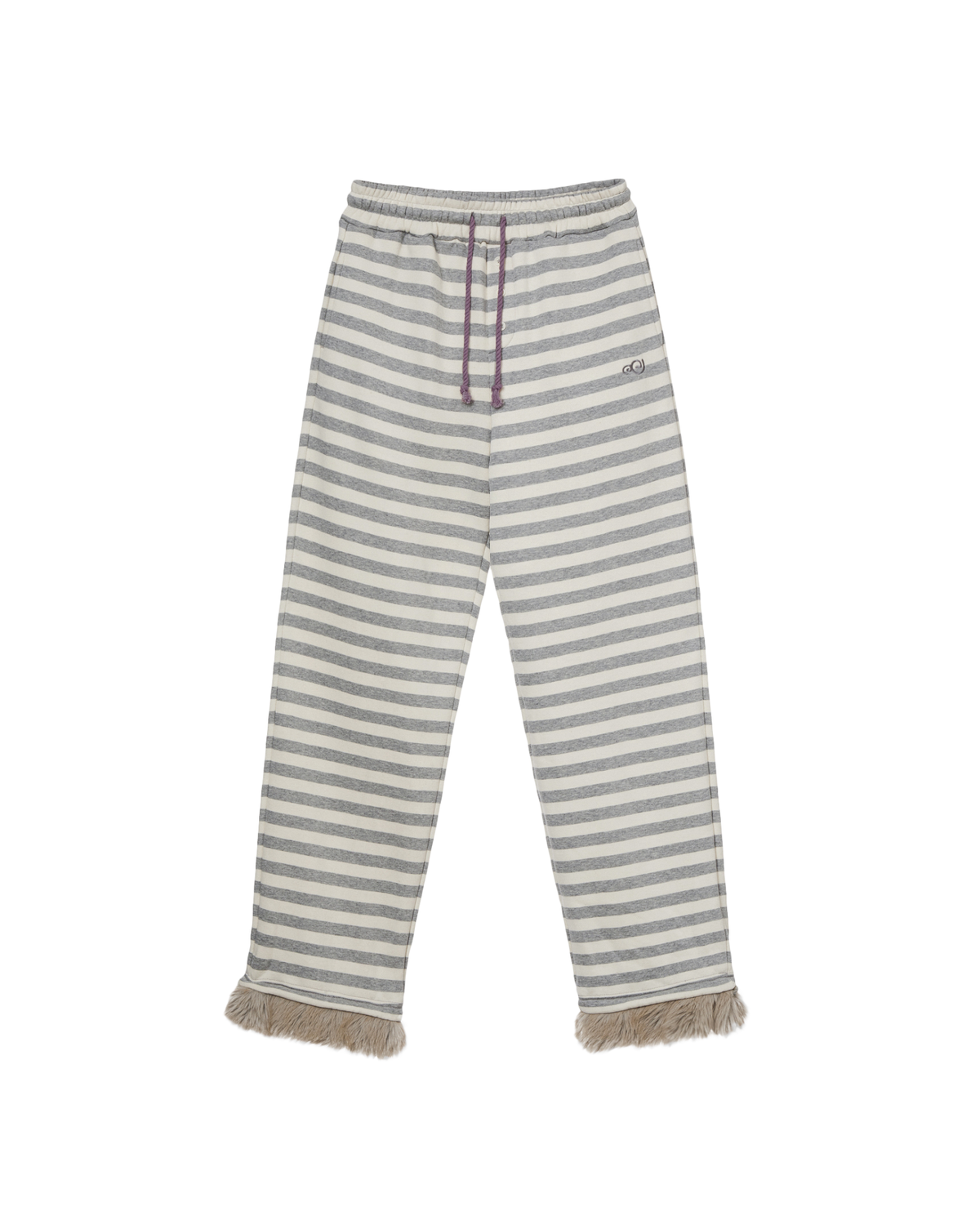 STRIPE FUR SWEATPANTS [GREY]