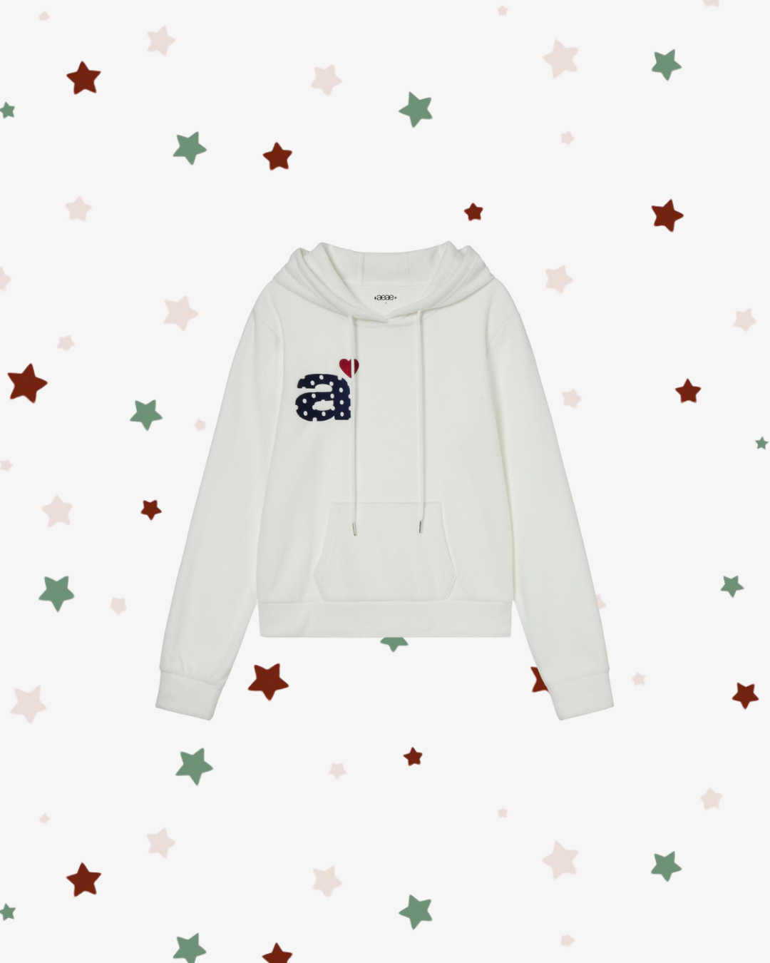 DOT SMALL LETTER LOGO FLEECE HOODIE [WHITE]