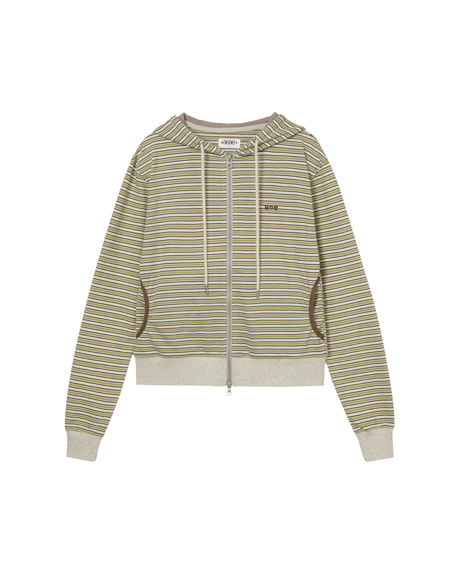 STRIPE HOODIE ZIP-UP [GREEN]