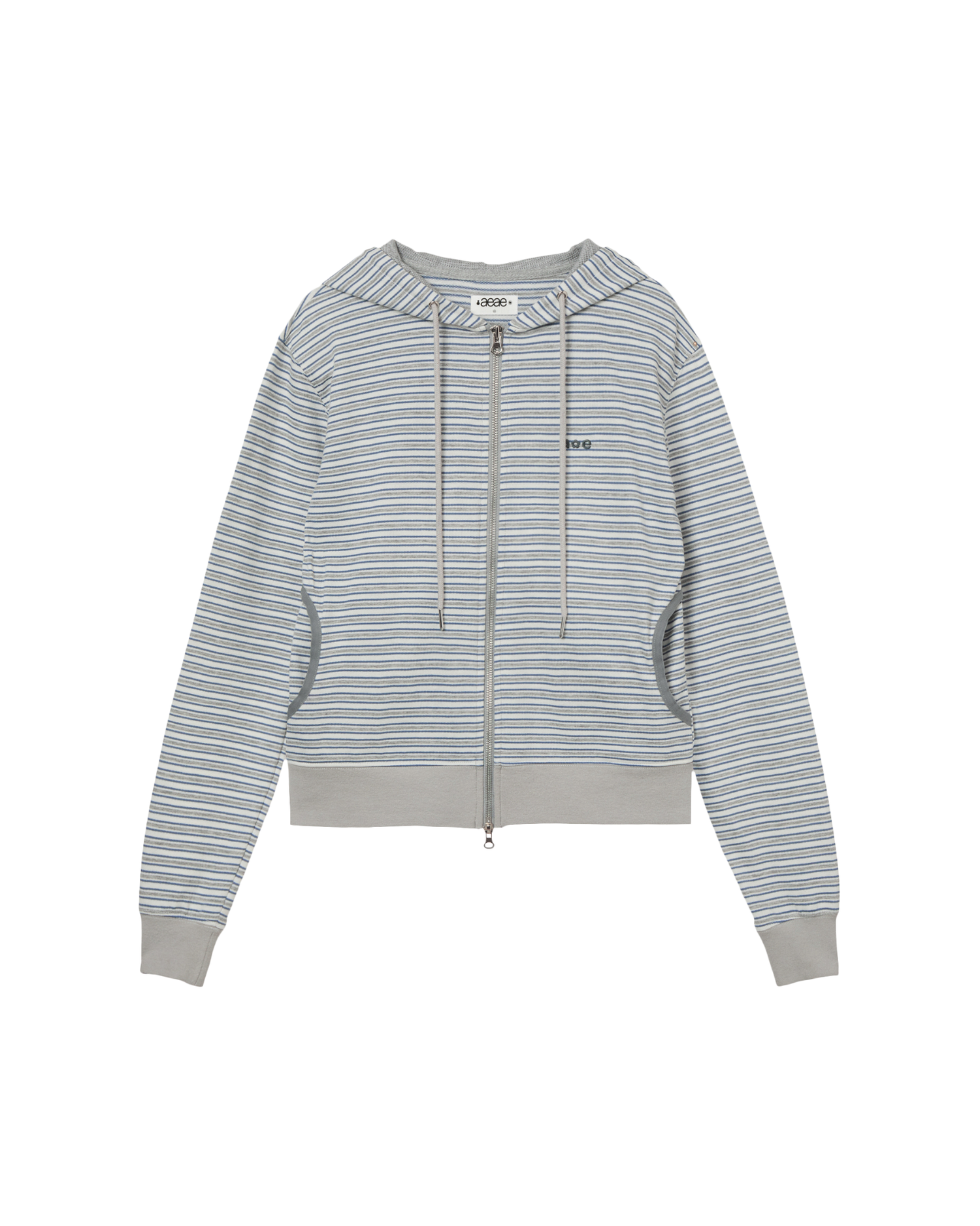 STRIPE HOODIE ZIP-UP [GREY]