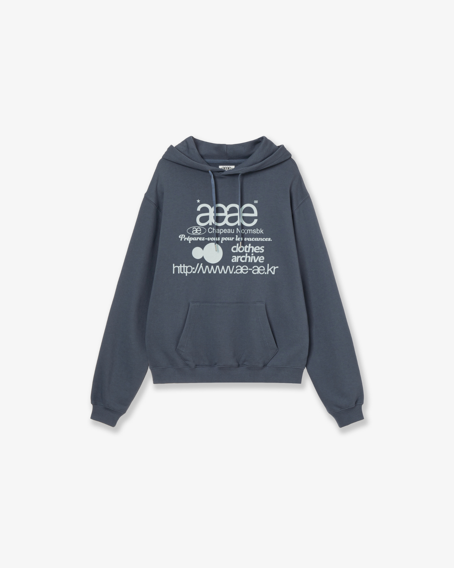 WEB LOGO LOOSED HOODIE [ASH BLUE]