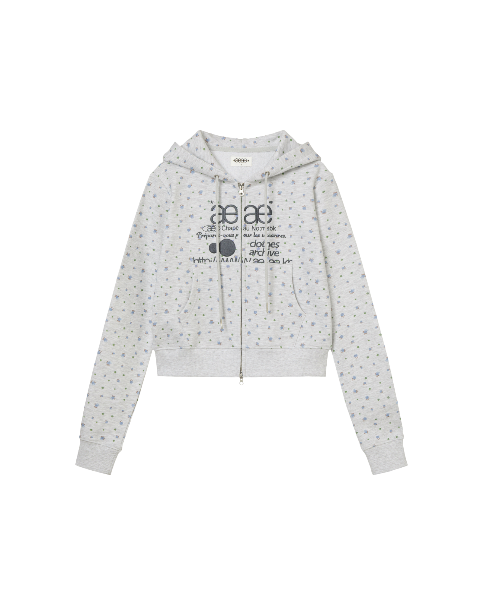 【予約商品】WEB LOGO FLOWER CROP HOOD ZIP-UP [BLUE]