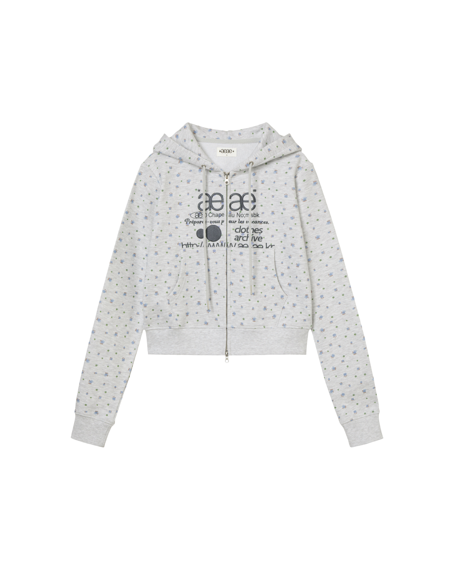 【予約商品】WEB LOGO FLOWER CROP HOOD ZIP-UP [BLUE]