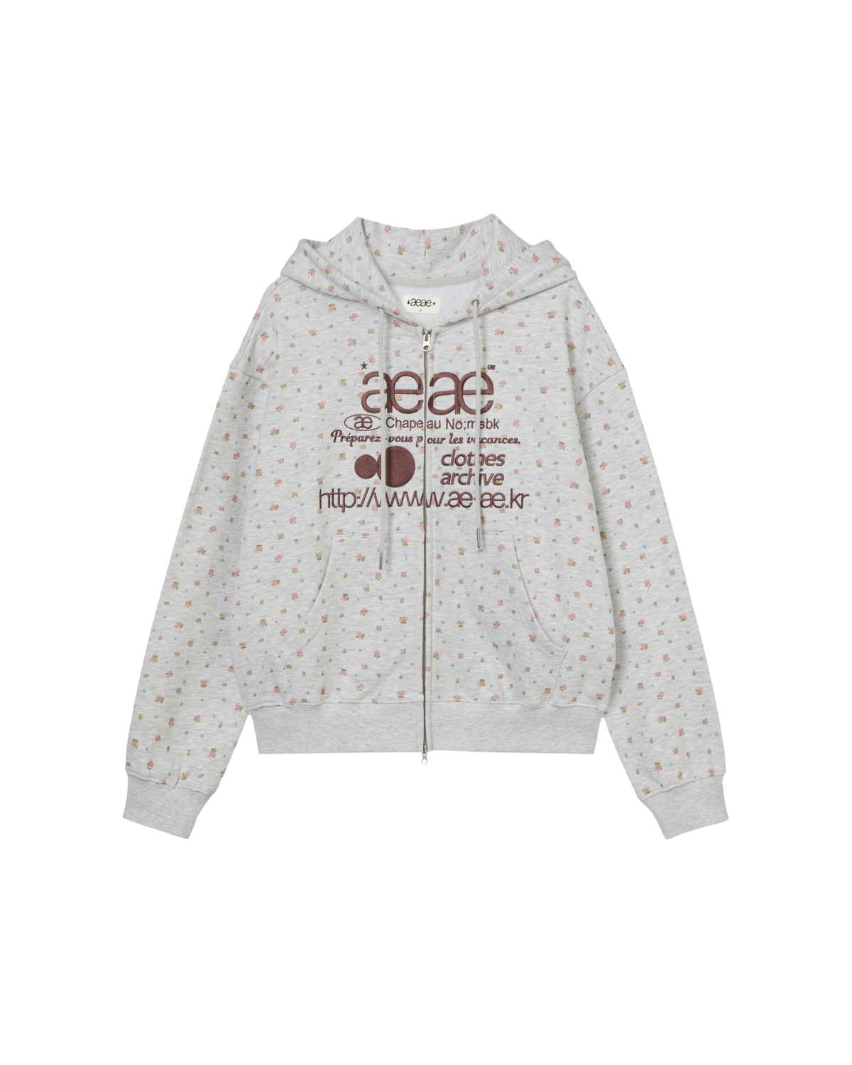 3／30まで　aeae ハーフジップパーカー WEB LOGO FLOWER HOOD ZIP-UP [PINK] – aeae JAPAN