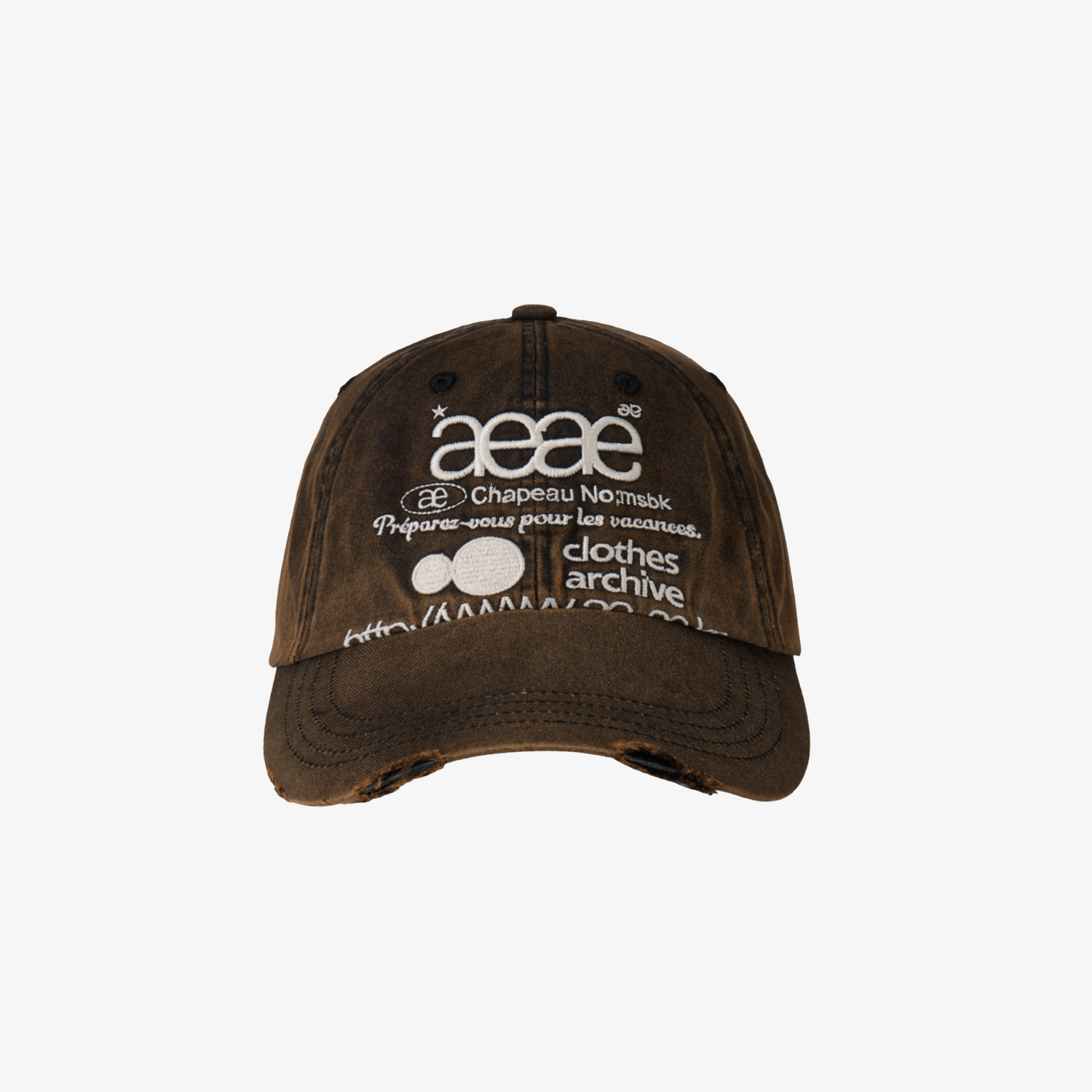 WEB LOGO DAMAGED CAP [DARK BROWN]