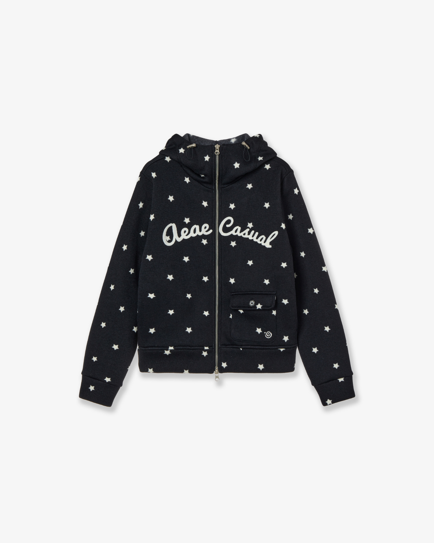 STAR HIGH NECK ZIP UP [BLACK]