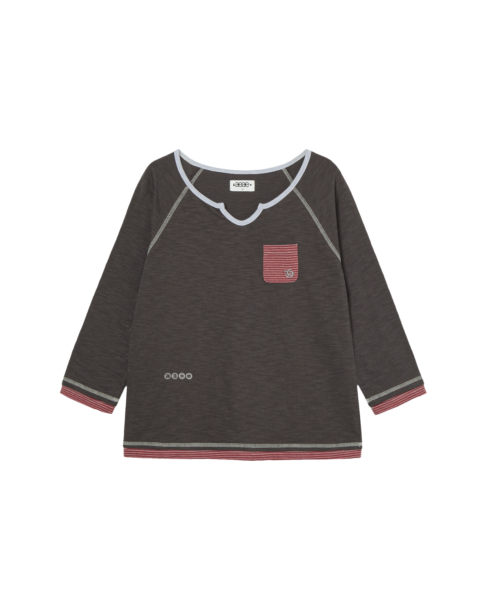 LAYERED SLEEVE TEE [CHARCOAL]