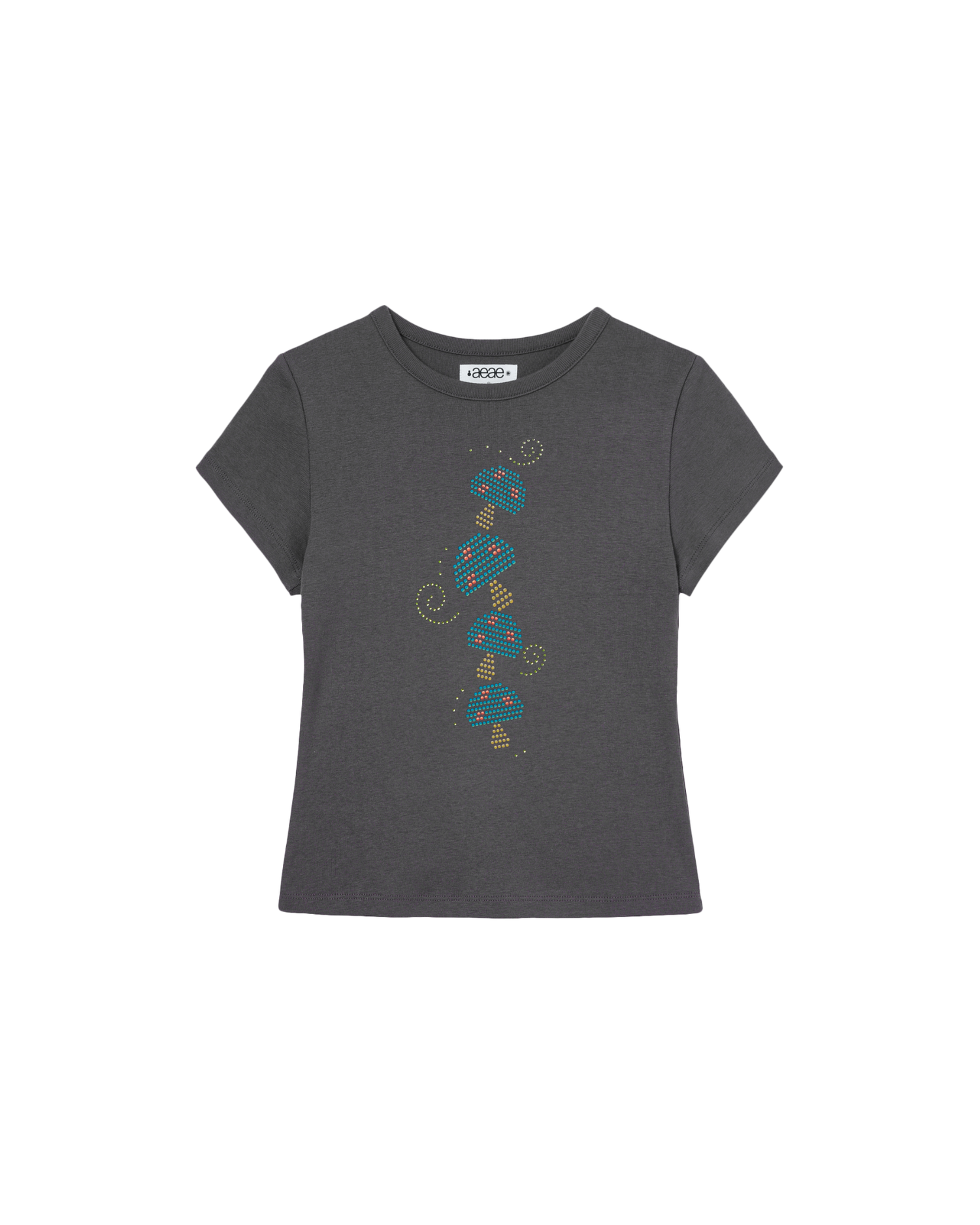MUSHROOM HOTFIX TEE [CHARCOAL]