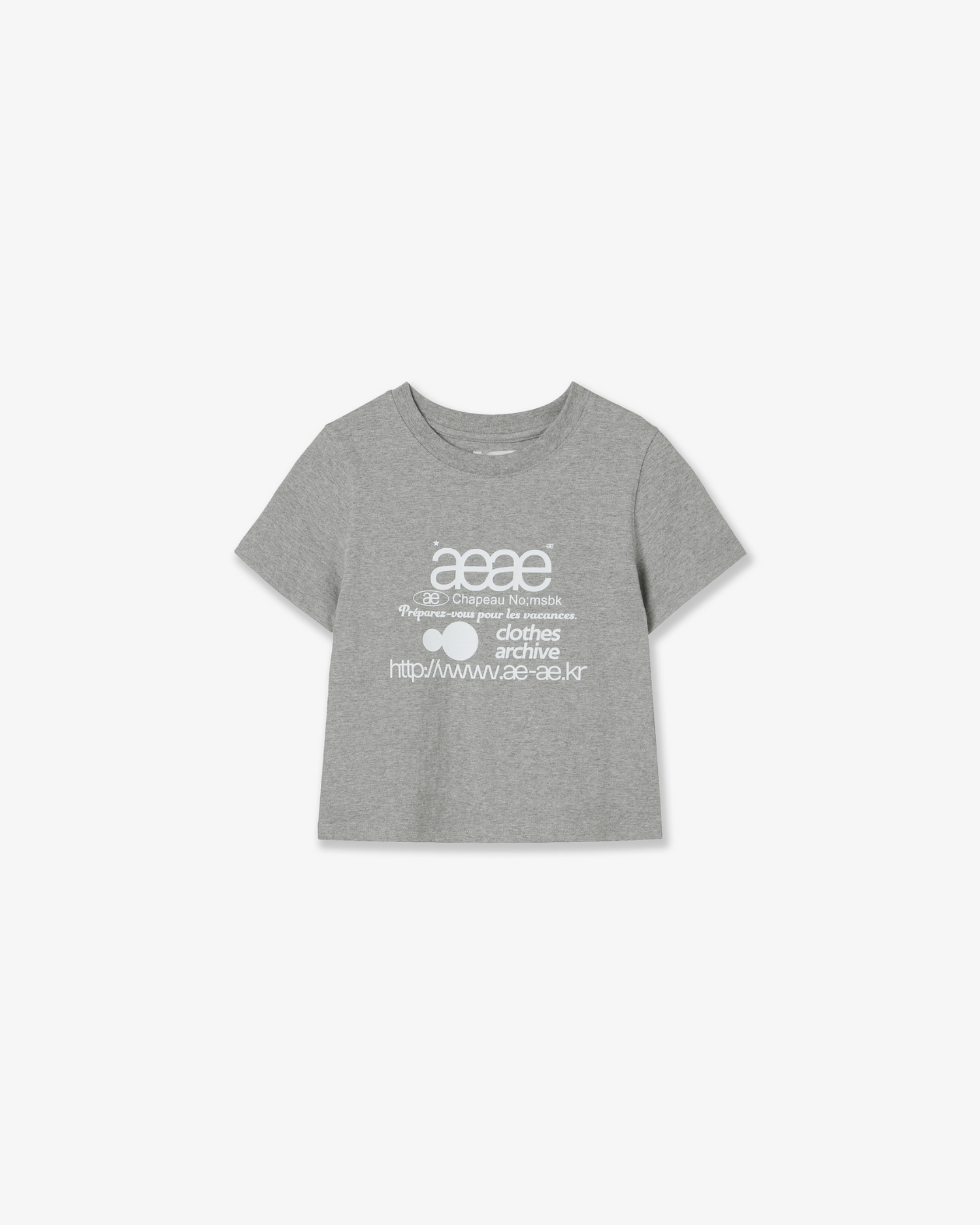 WEB LOGO CROP T-SHIRTS [MELANGE GREY]