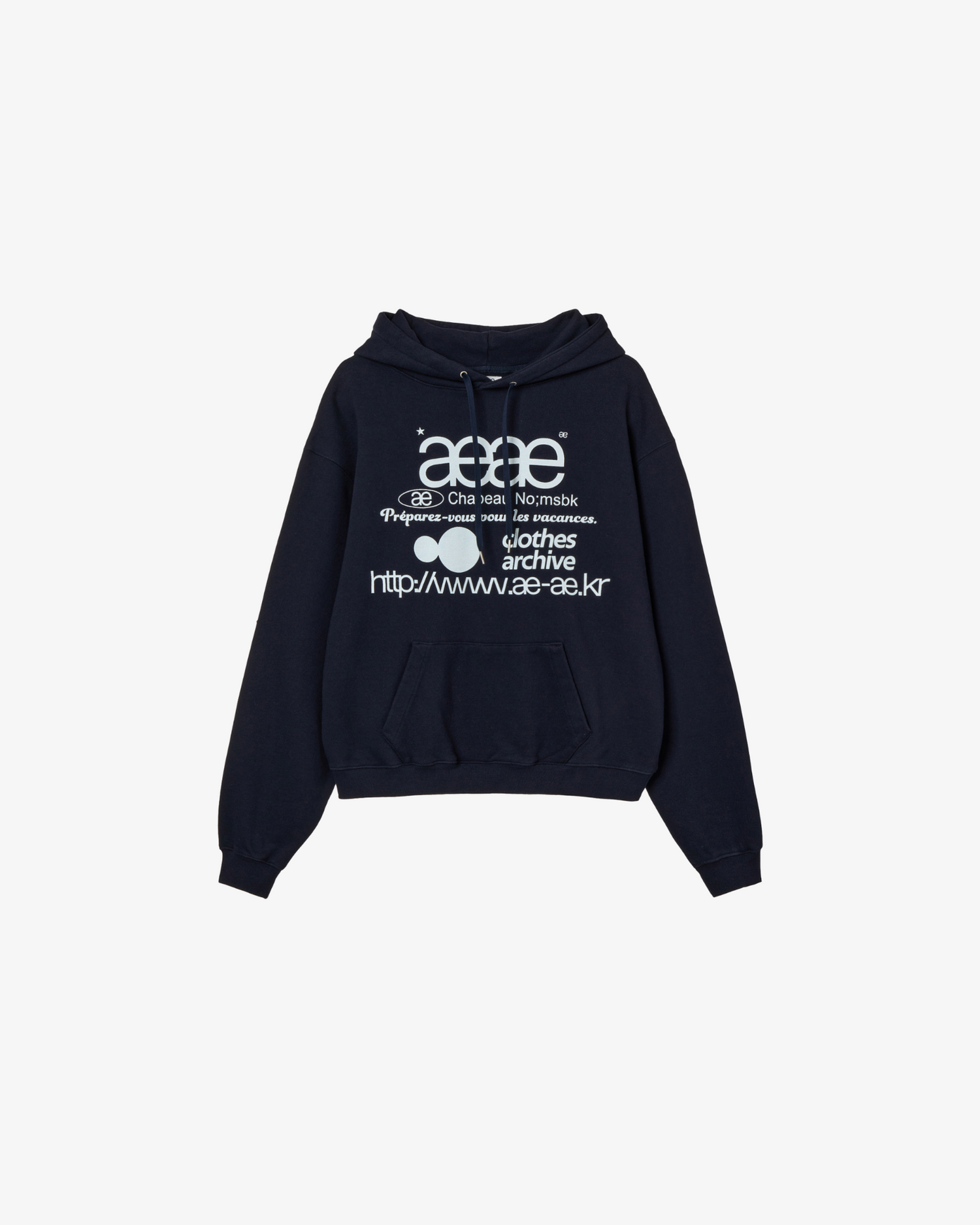 WEB LOGO LOOSED HOODIE [NAVY]