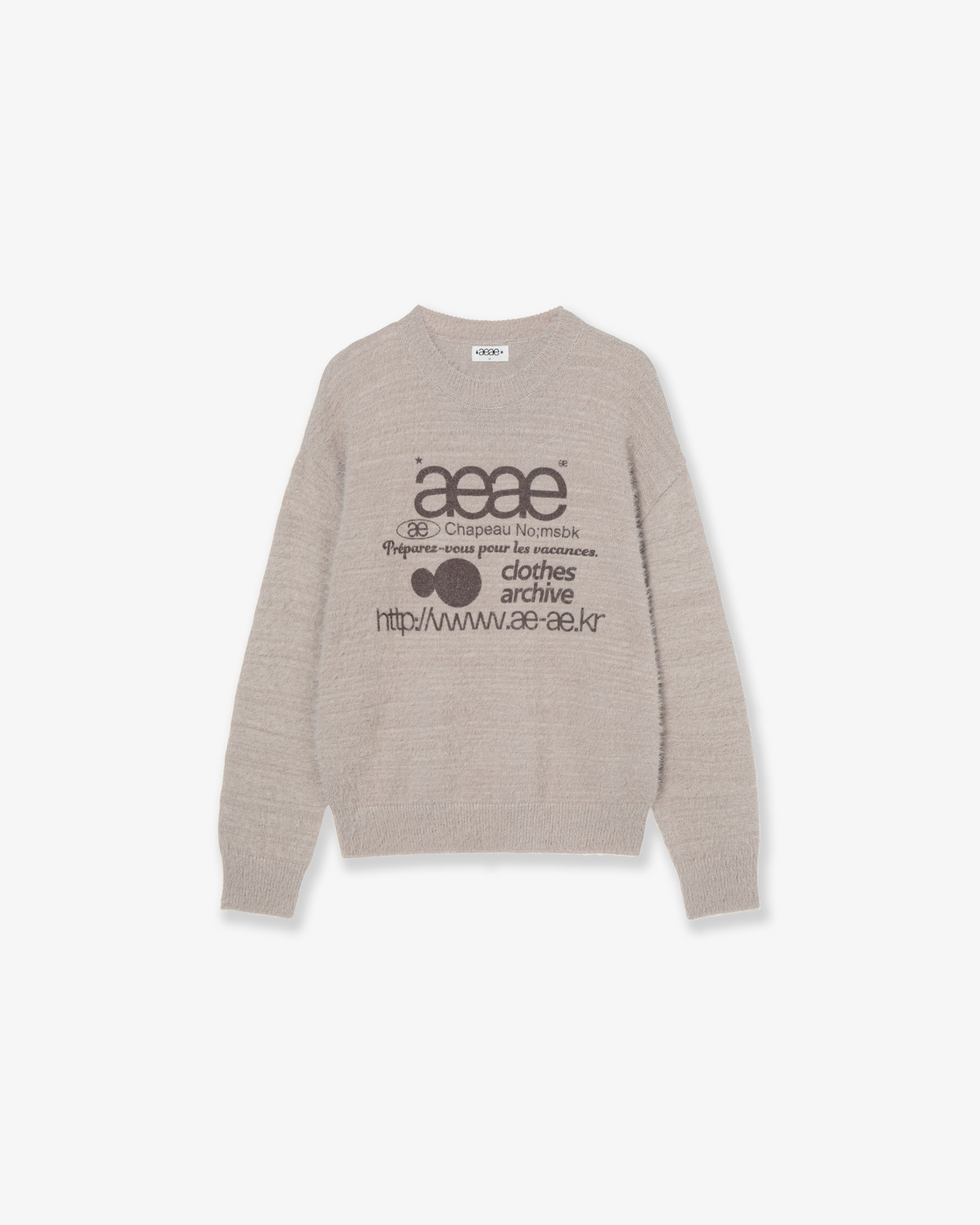 WEB LOGO KNIT PULLOVER [TAUPE]