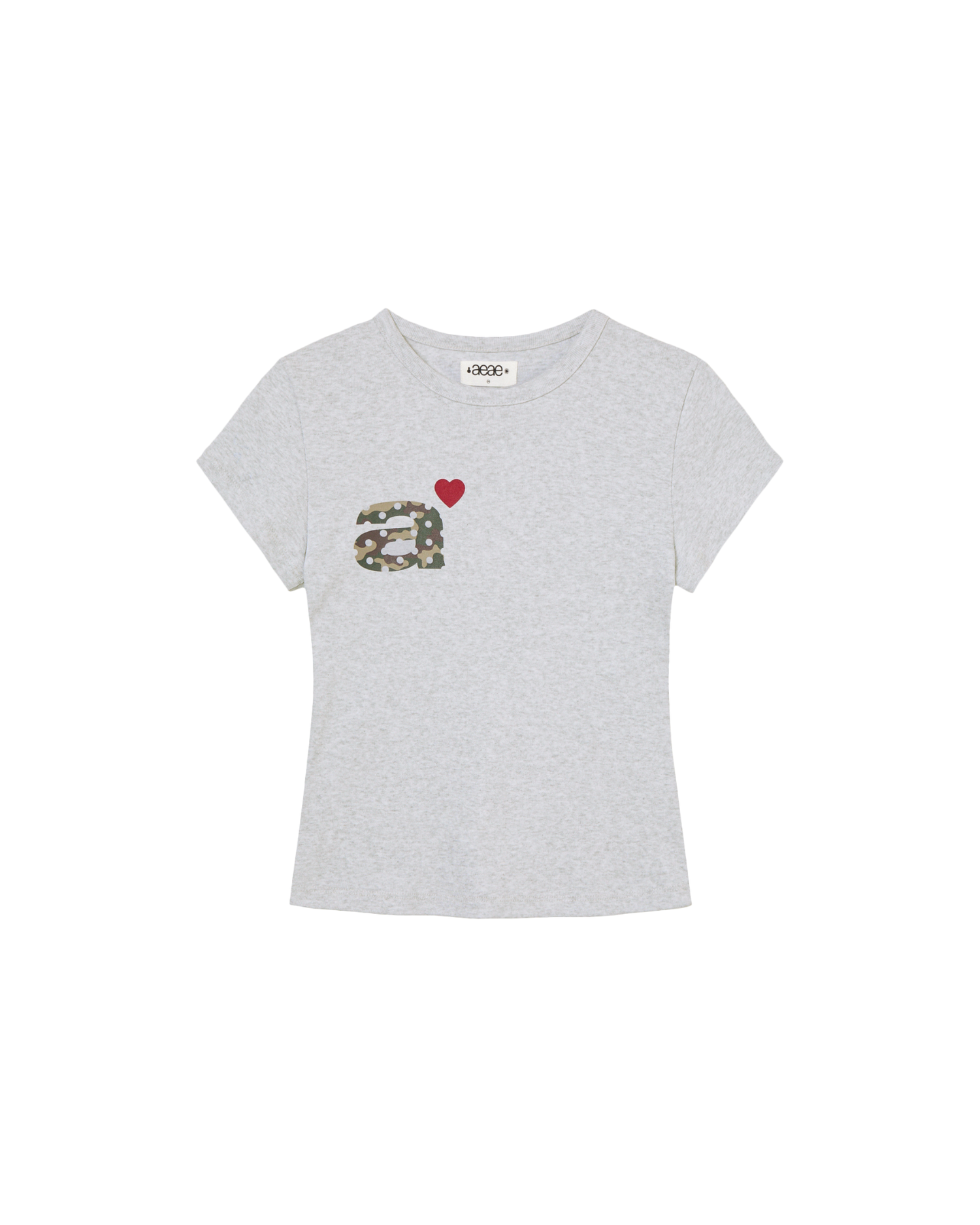 DOT SMALL LETTER TEE [LIGHT GREY/CAMO]