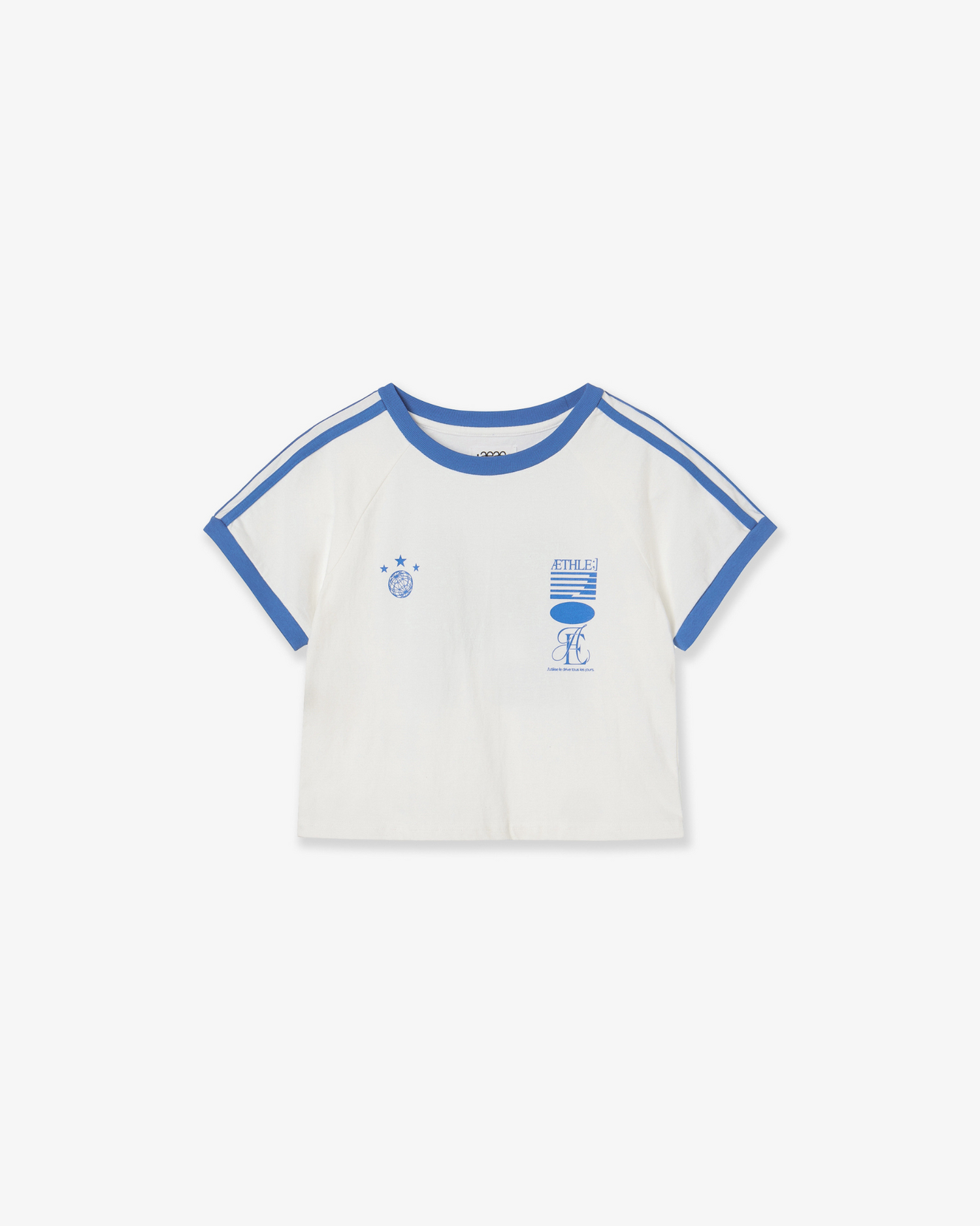 ATHLETE STRIPE HALF T-SHIRTS [WHITE]